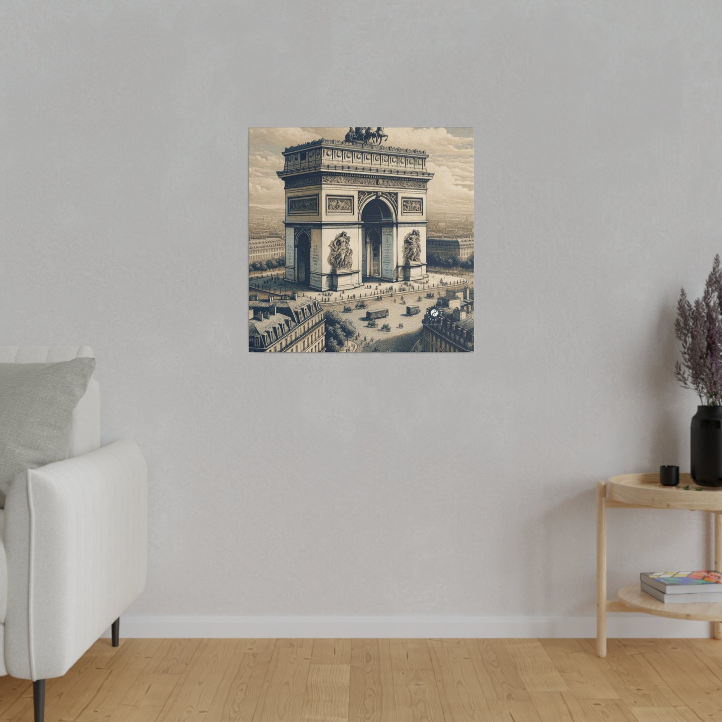 "Majesty of the Arc: A Napoleon Era Portrait" - Art Print Canvas