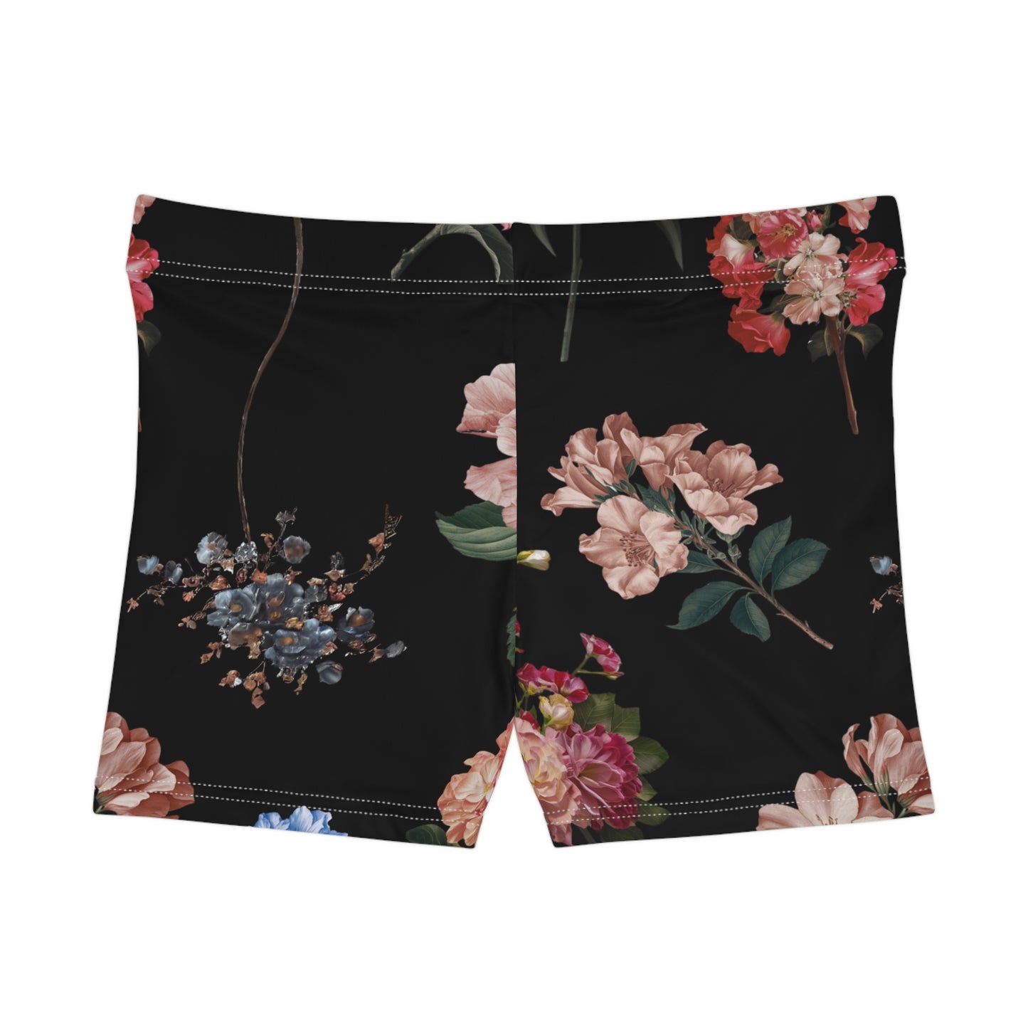 Botanicals on Black - Mini Hot Yoga Short