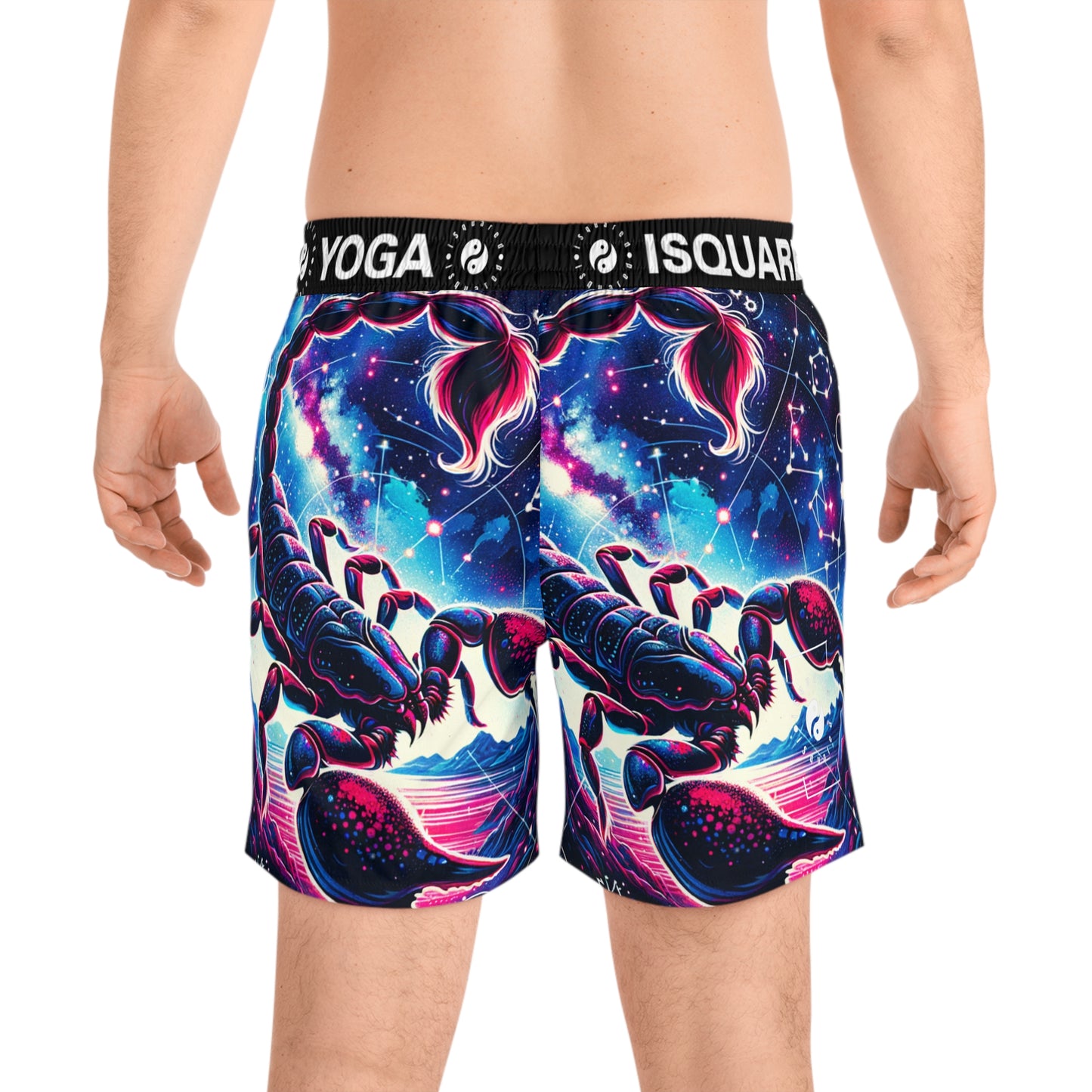 Crimson Scorpio - Swim Shorts (Mid-Length) for Men