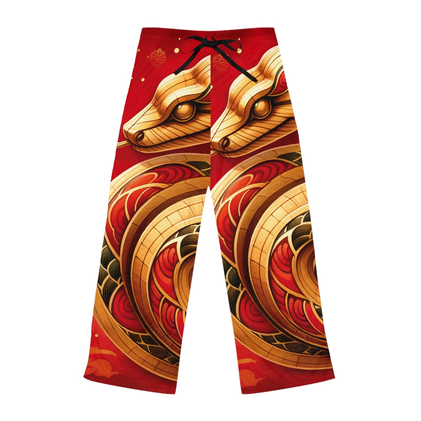 "Crimson Serenity: The Golden Snake" - Pantalon lounge femme 