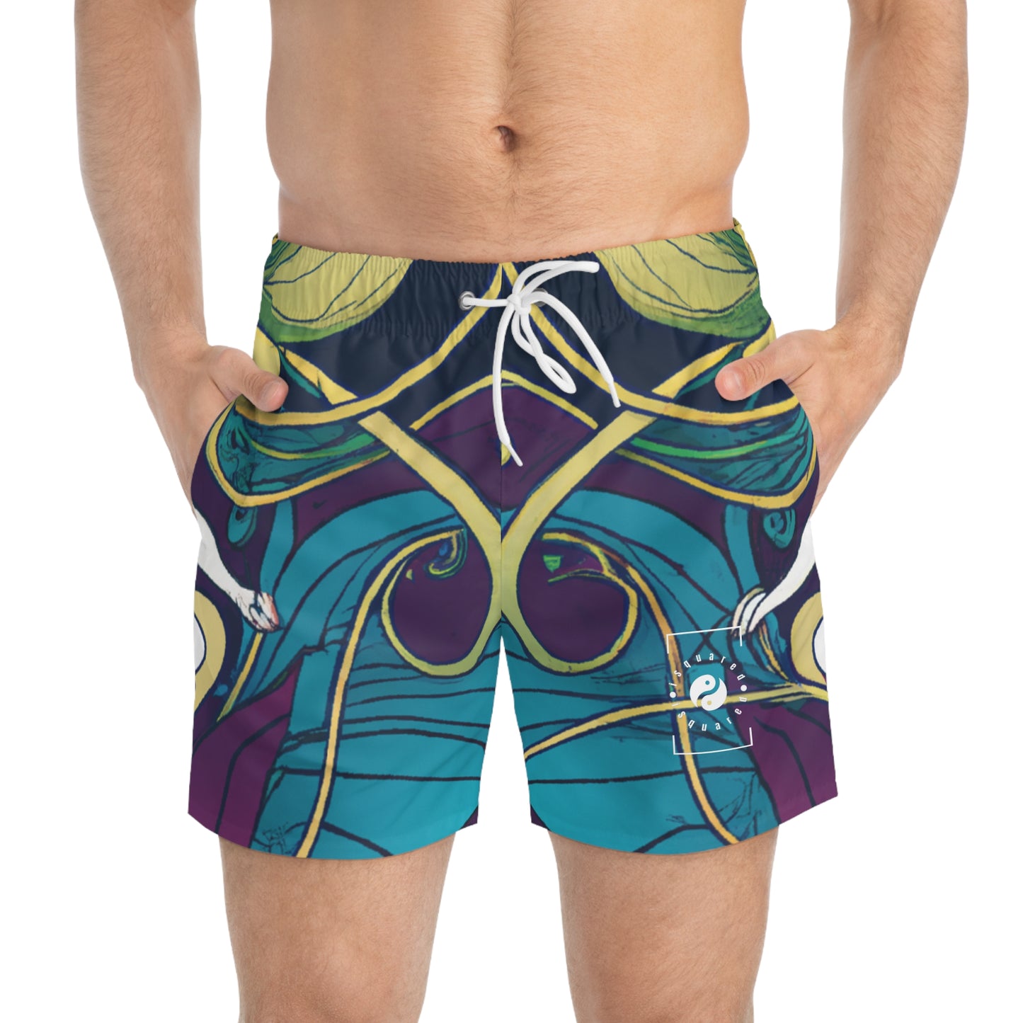 "Lotus Serenity Dance" - Swim Trunks for Men