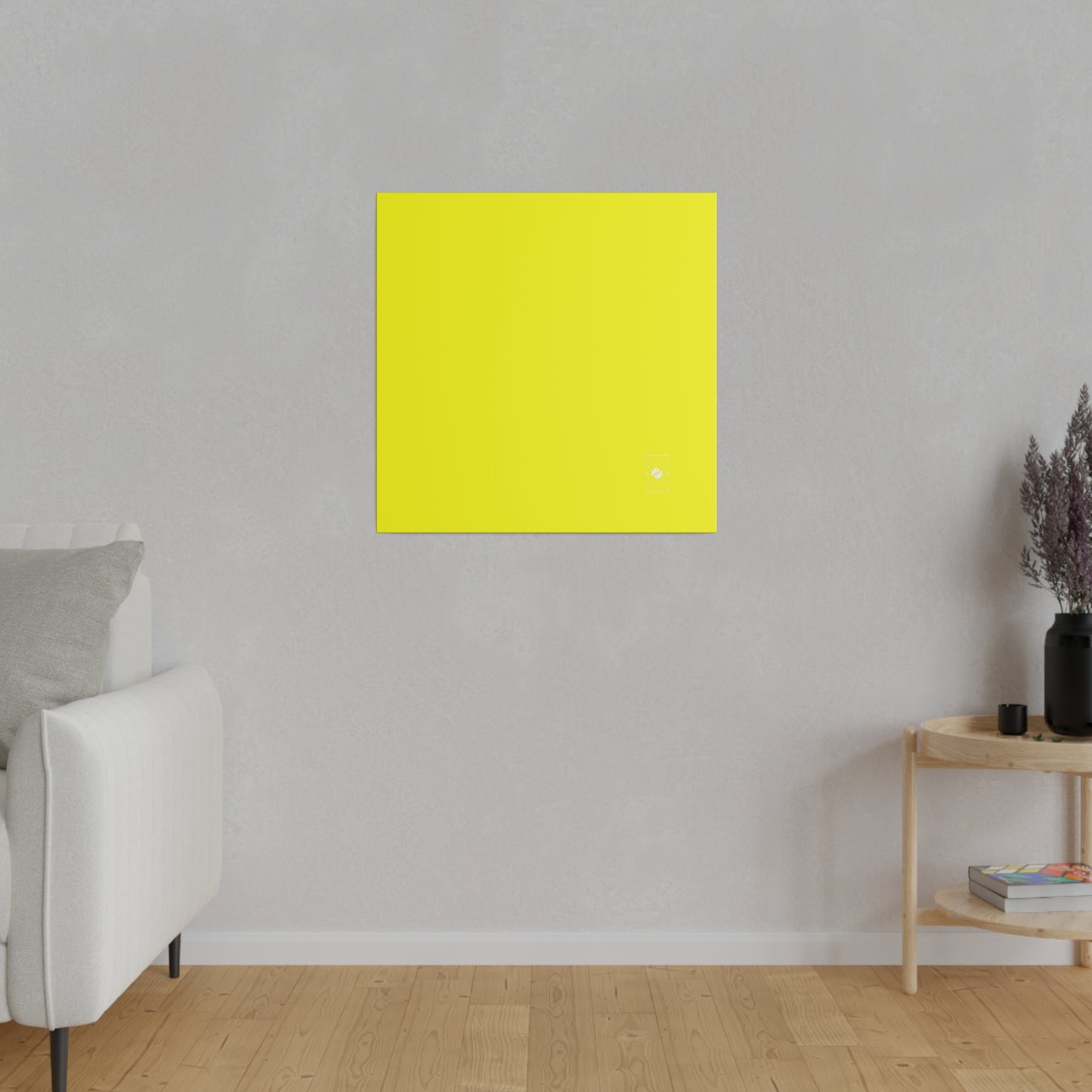 Neon Yellow FFFF00 - Art Print Canvas