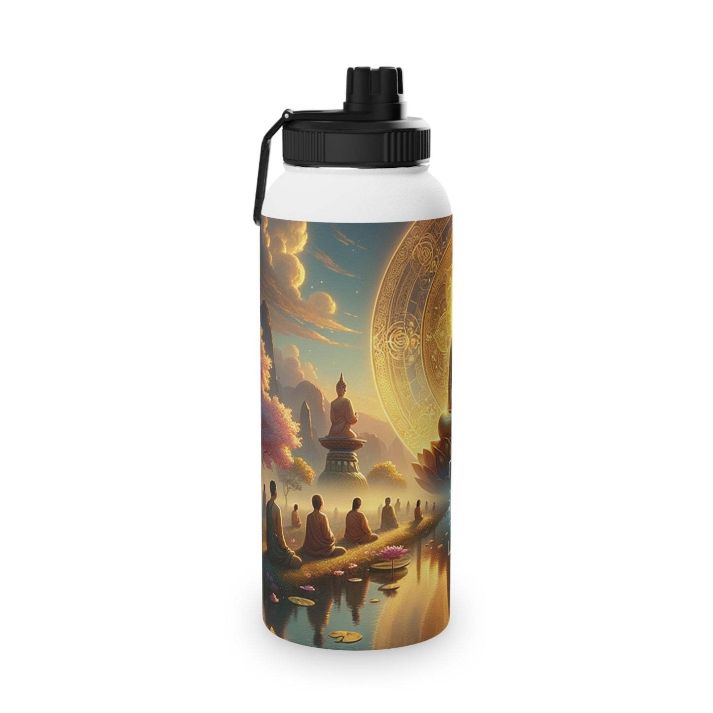 "Serenity in Transience: Illuminations of the Heart Sutra" - Sports Water Bottle