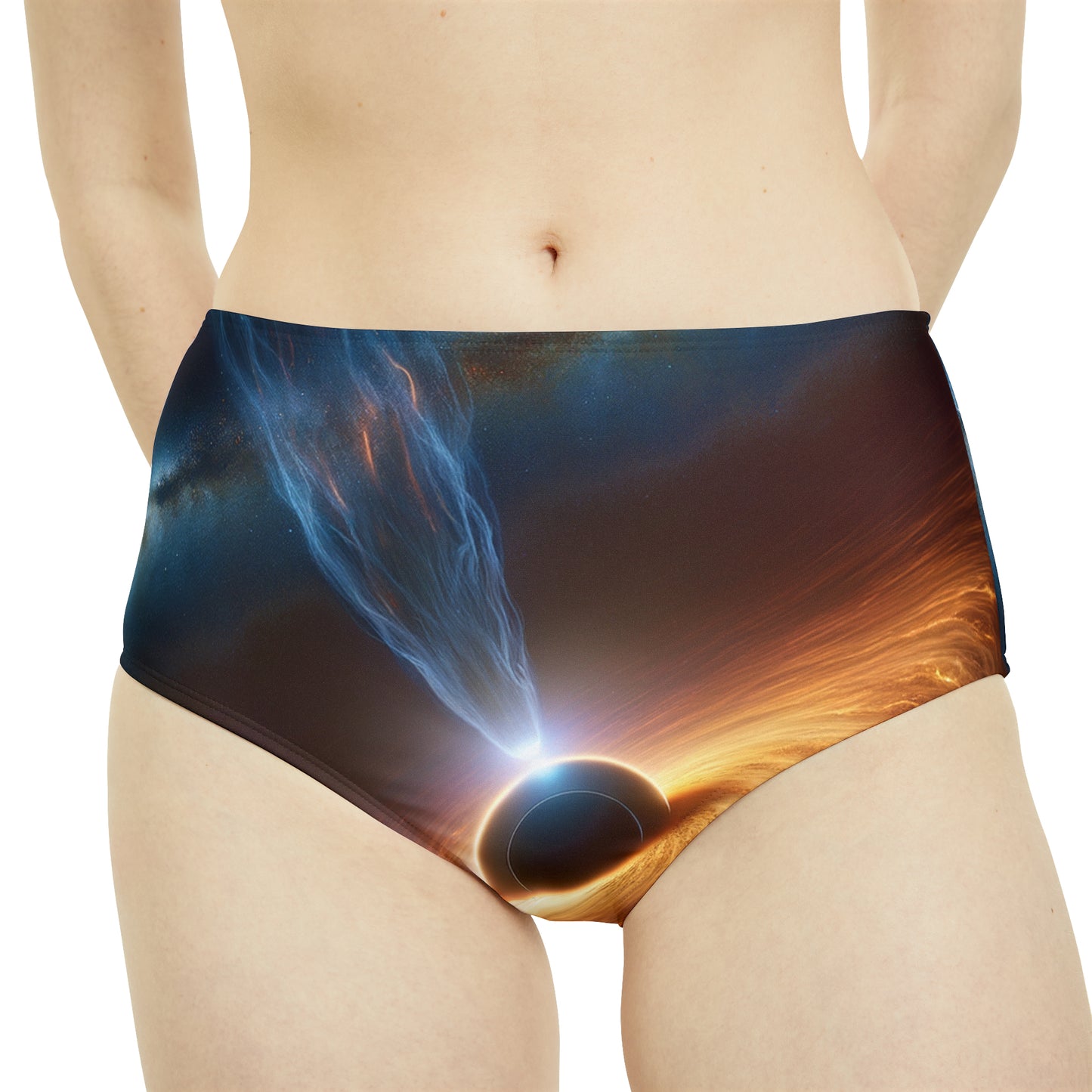 "Discs of Illumination: Black Hole Reverie" - High Waisted Bikini Bottom