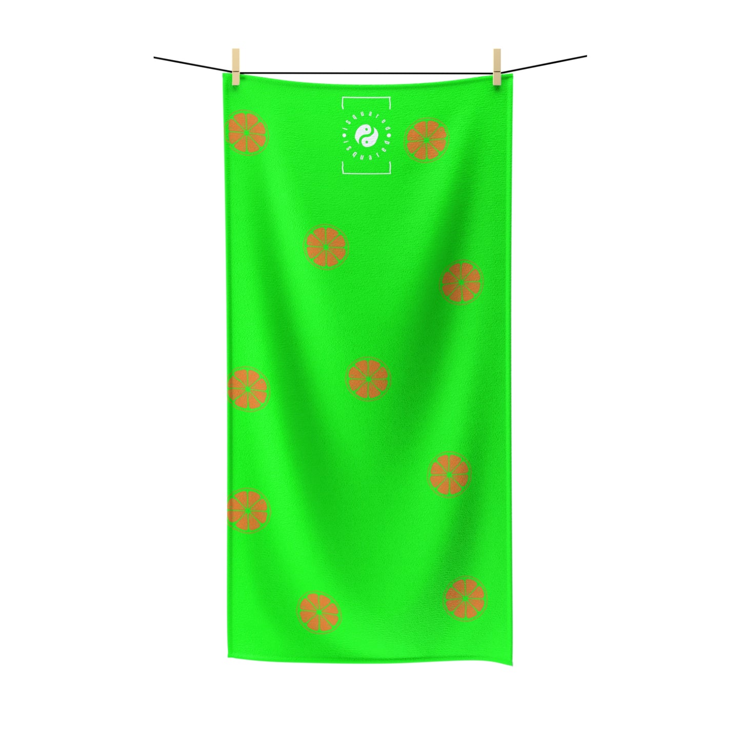#05FD00 Lime Green + Mandarin - All Purpose Yoga Towel