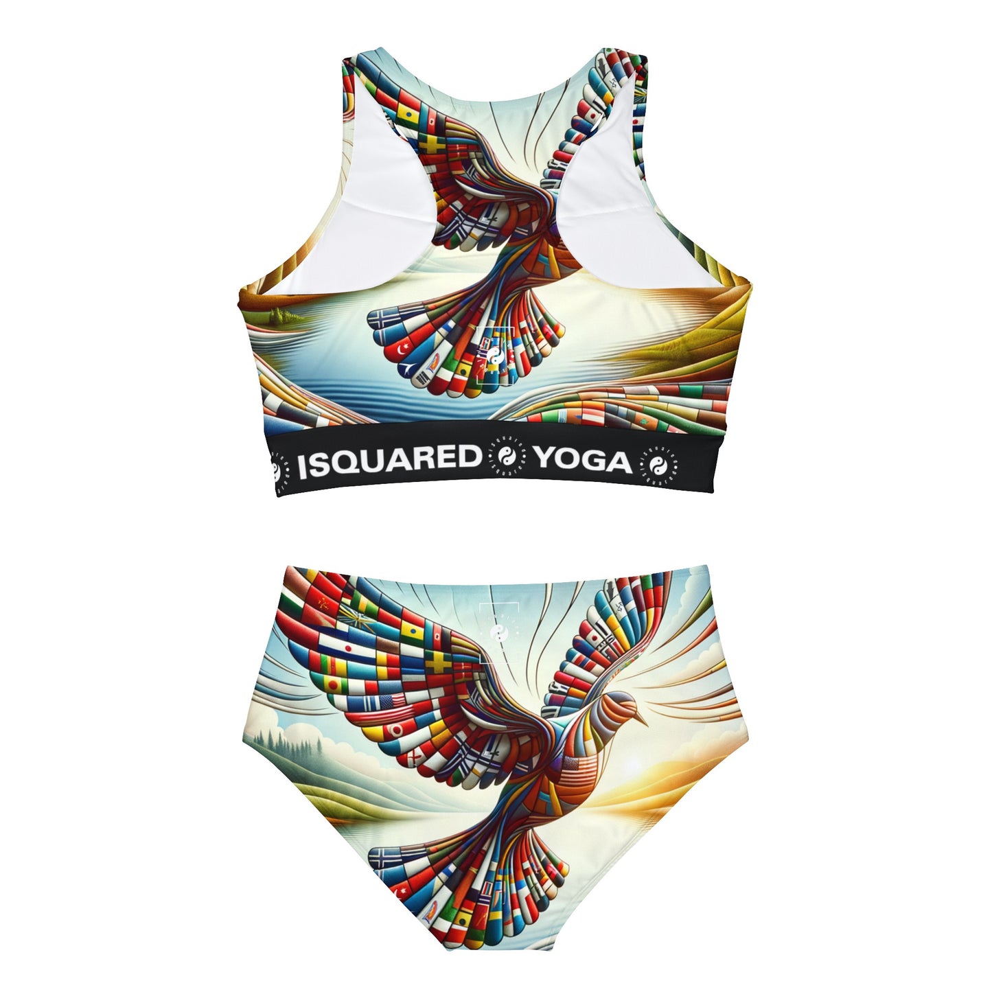 "Tapisserie mondiale de tranquillité" - Ensemble de bikini de yoga chaud