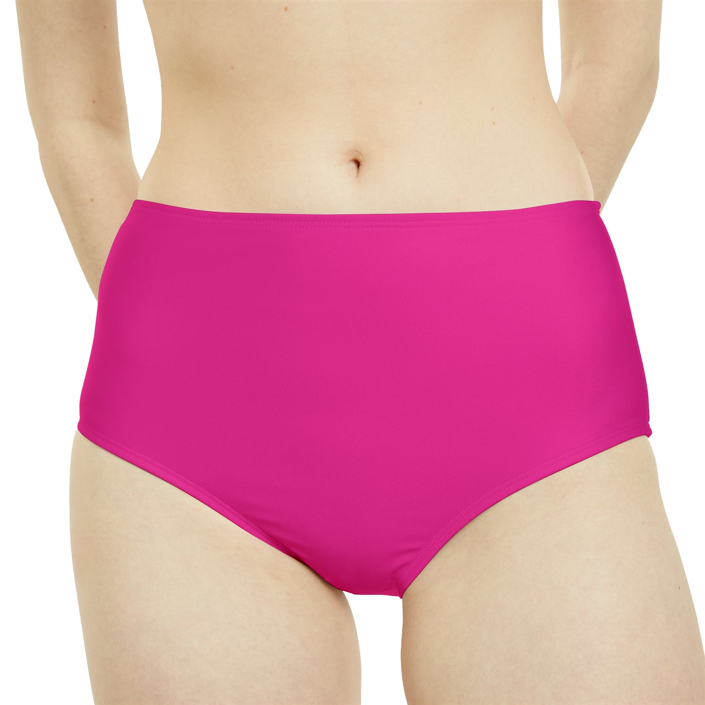 E0218A Pink - High Waisted Bikini Bottom