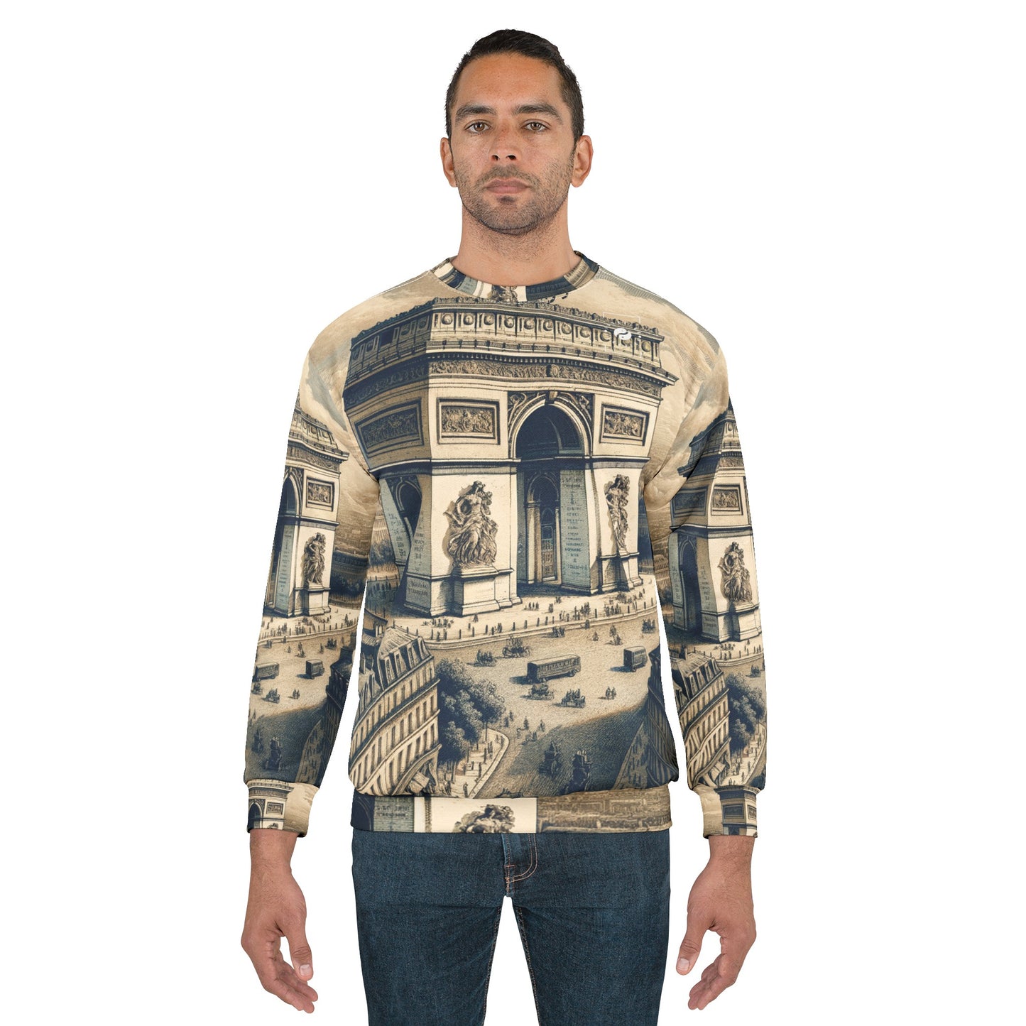 "Majesty of the Arc: A Napoleon Era Portrait" - Unisex Sweatshirt