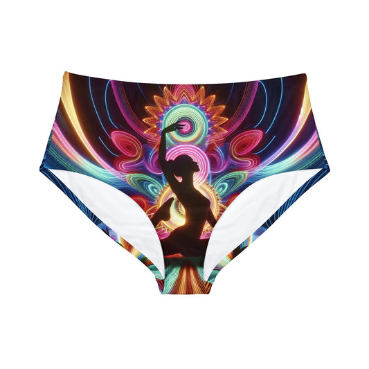 "Neon Zenith : Chromatic Balance" - Bas de bikini taille haute