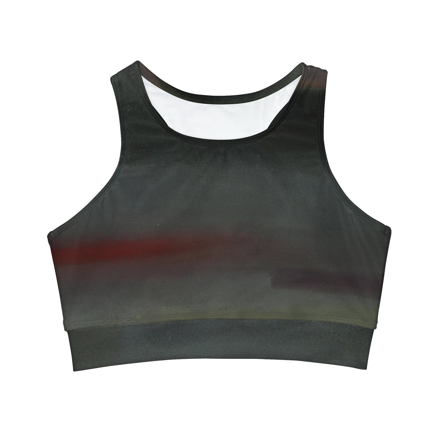 "Shadowed Harmony" - High Neck Crop Top