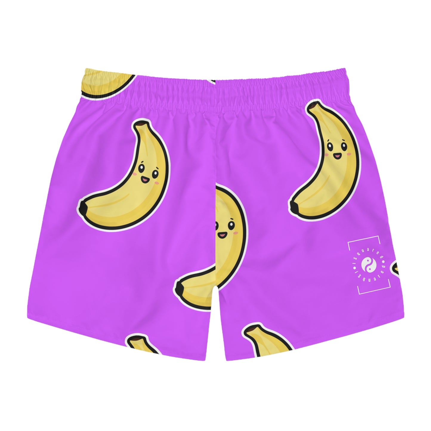 #D65BFF Purple + Banana - Swim Trunks for Men