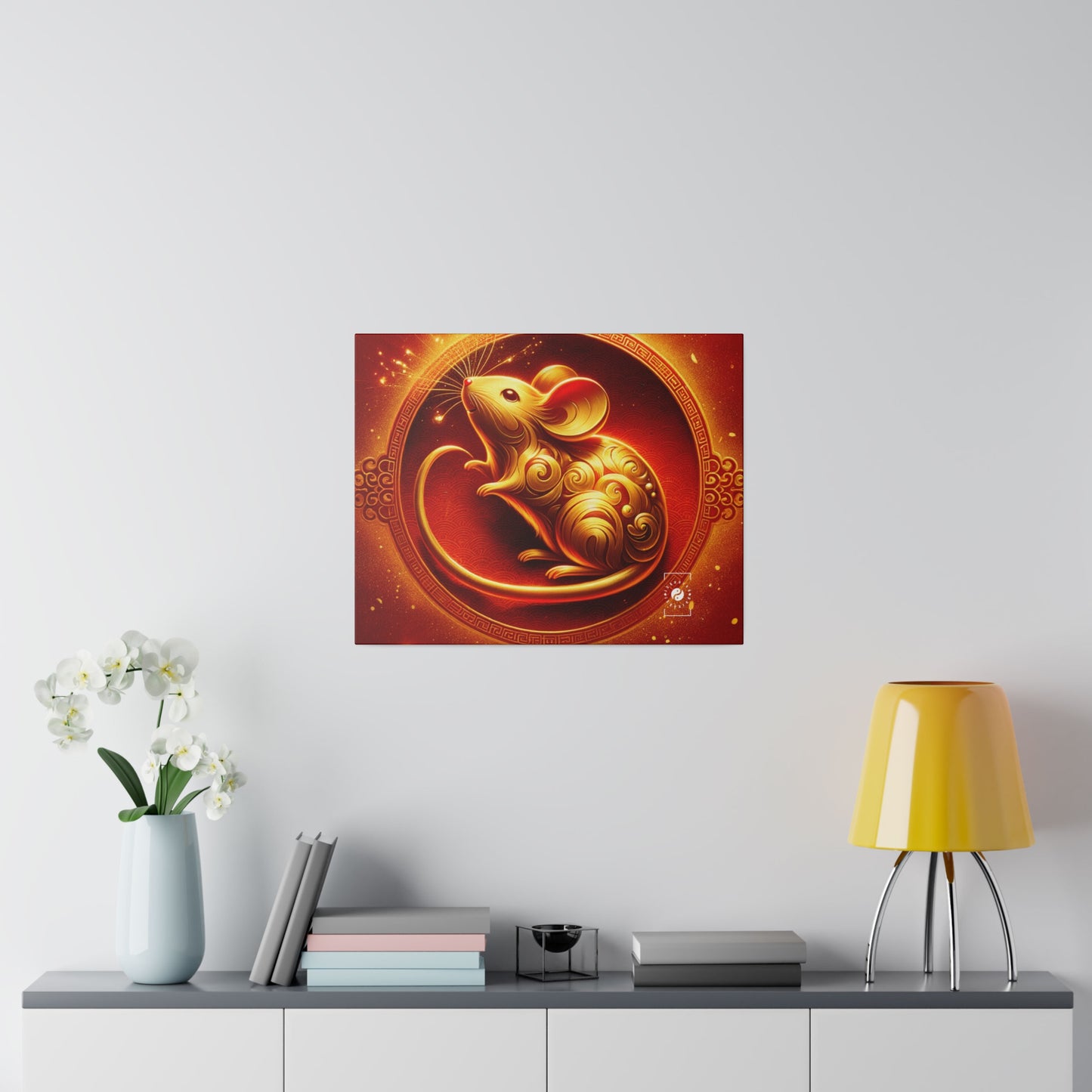 "Golden Emissary: A Lunar New Year's Tribute" - Art Print Canvas