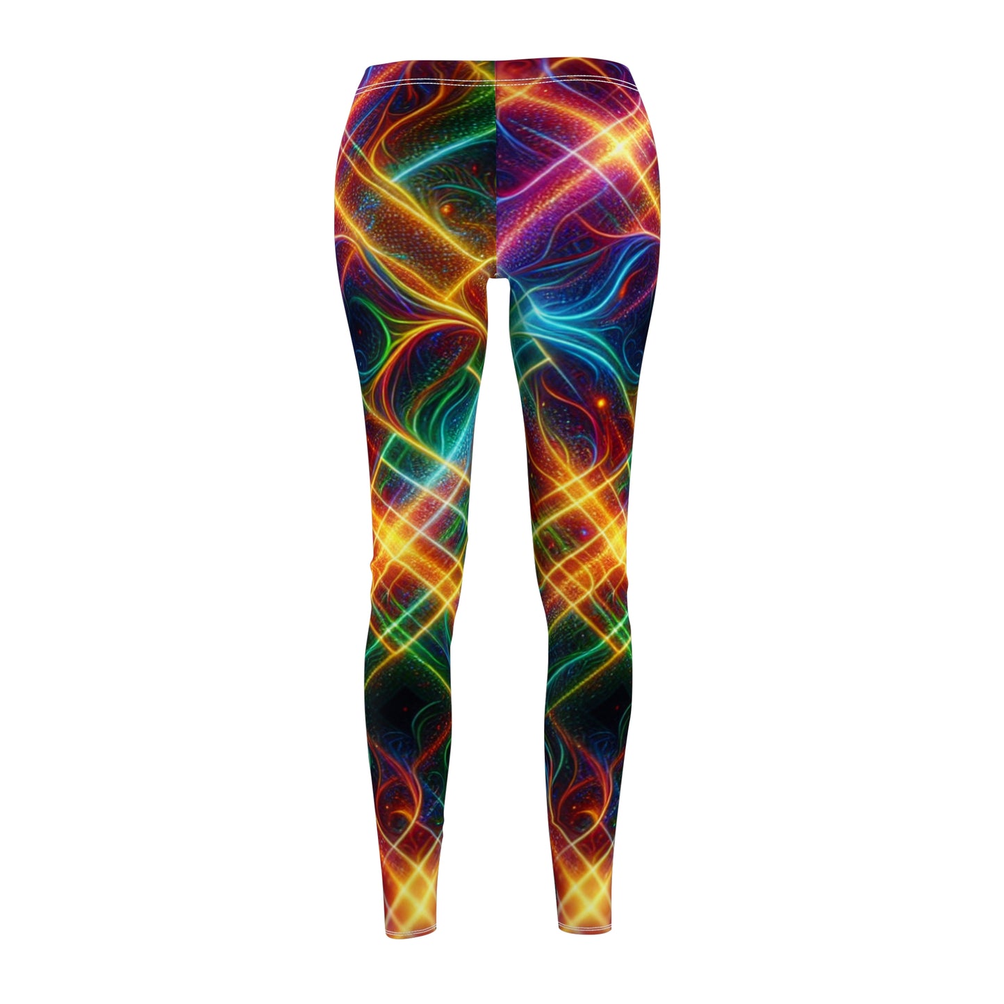 "Neon Plaid Luminosity Matrix" - Casual Leggings