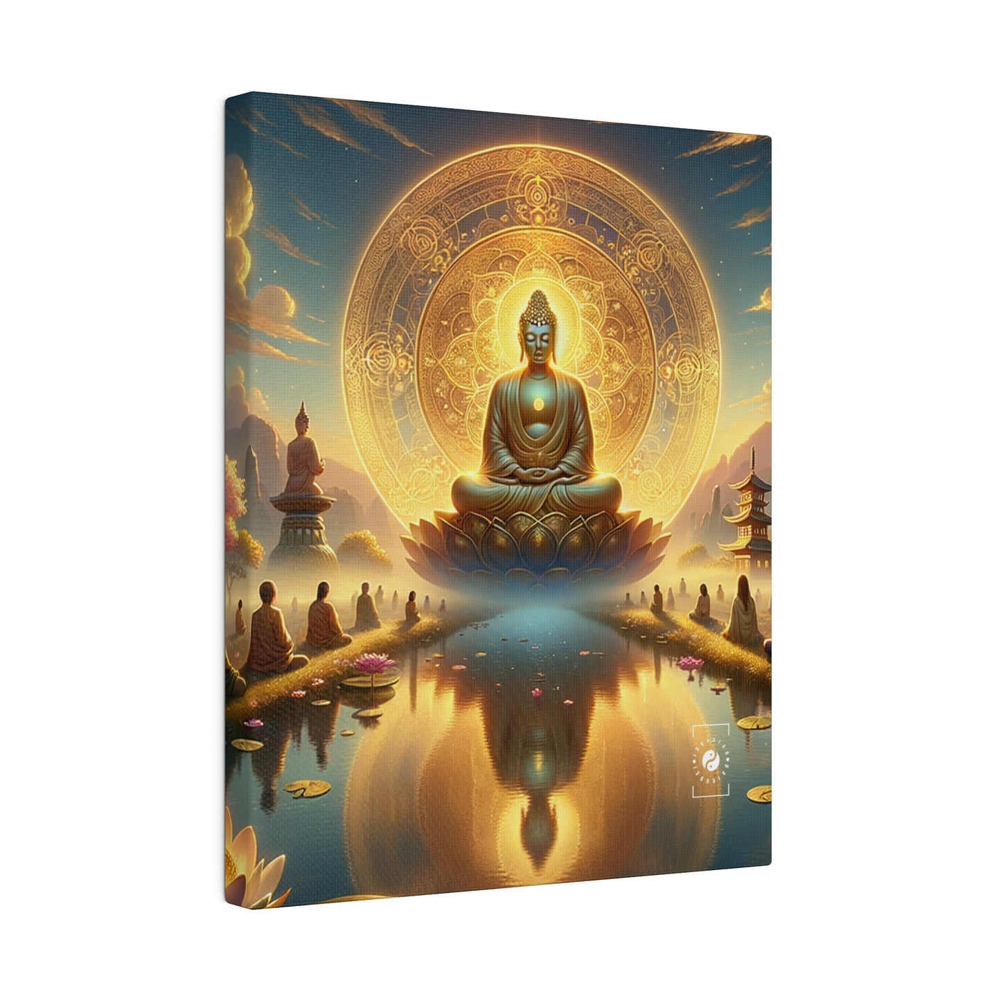 "Serenity in Transience: Illuminations of the Heart Sutra" - Art Print Canvas