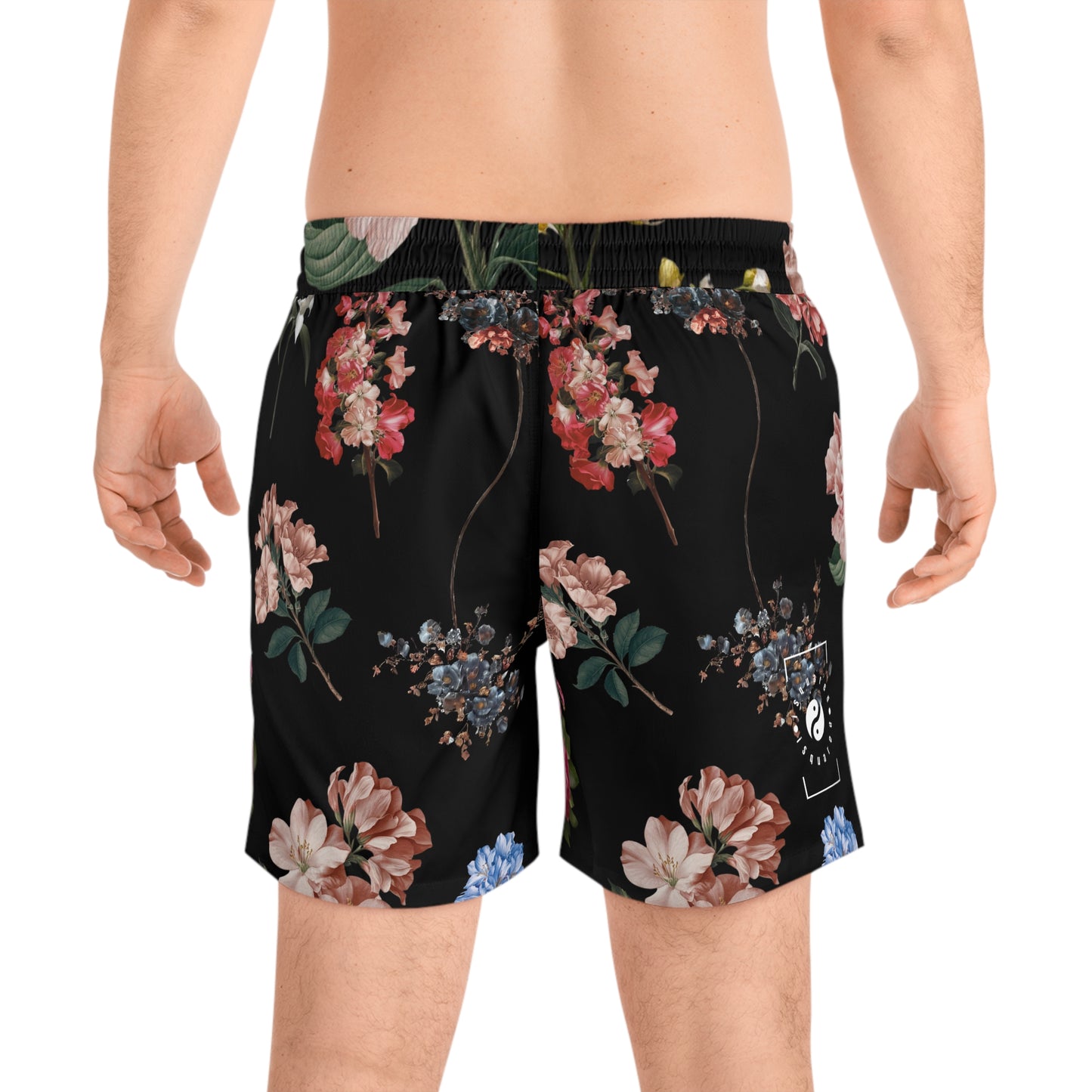 Botanicals on Black - Swim Shorts (Mid-Length) for Men