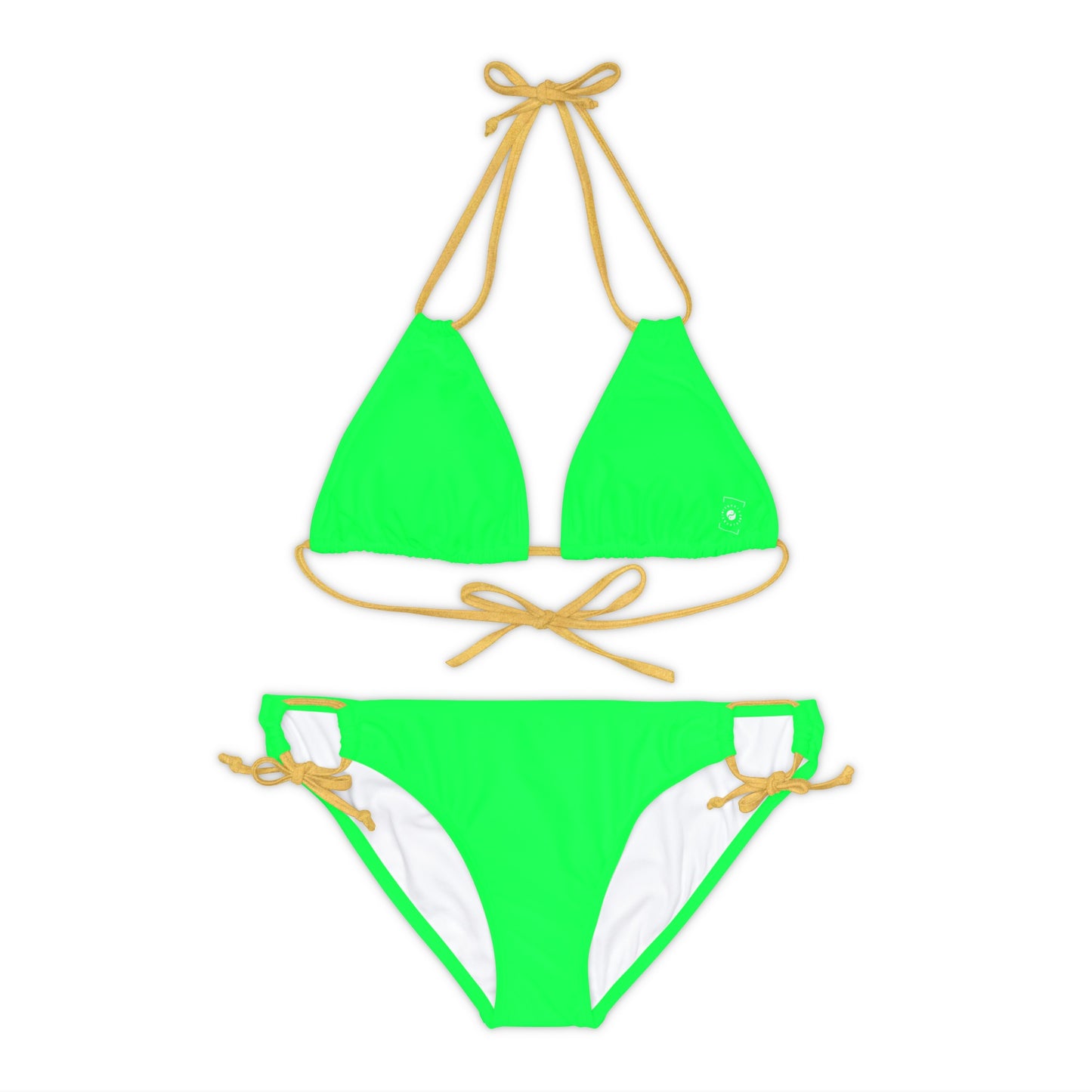 #0FFF50 Neon Green - Lace-up Bikini Set