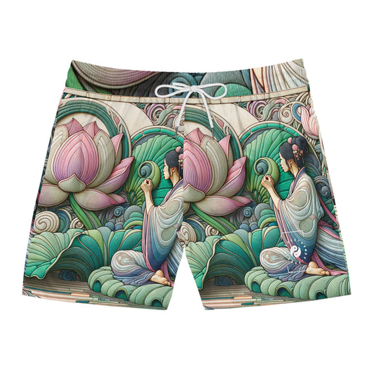 "Lotus Echo Serenity" - Swim Shorts (Mid-Length) for Men