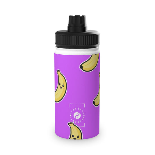 #D65BFF Purple + Banana - Sports Water Bottle