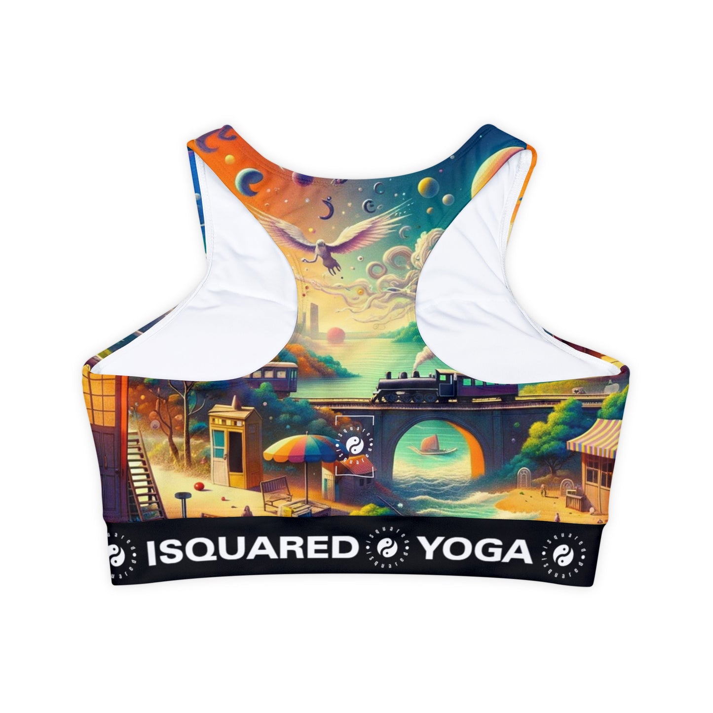 "Mirrors of Metaphor: A Murakami Odyssey" - Lined & Padded Sports Bra