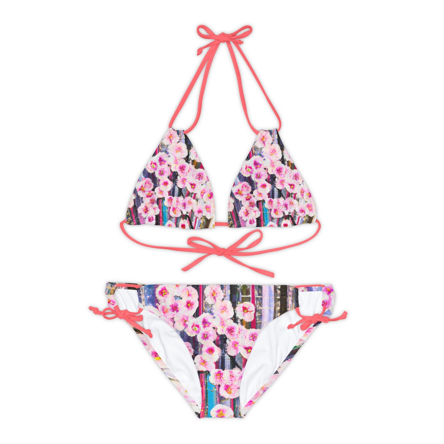 Abstract Bloom 05 - Lace-up Bikini Set