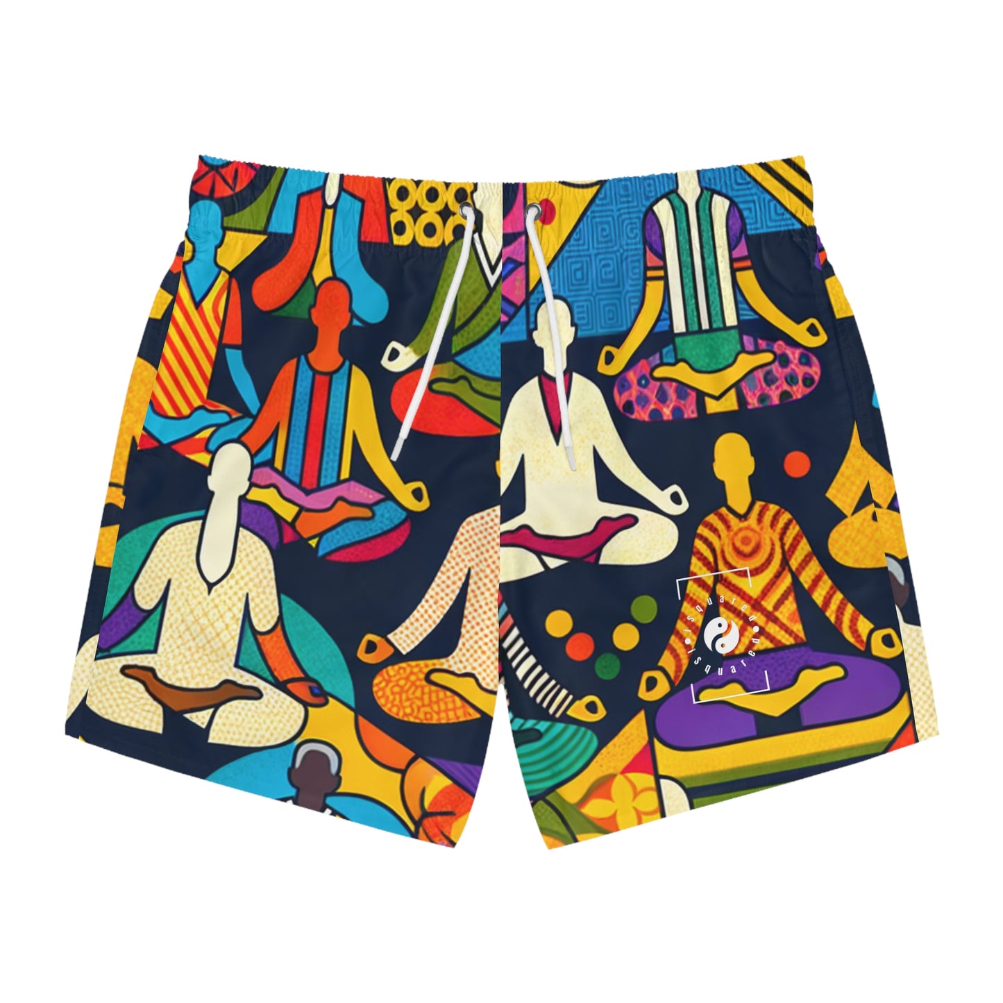 "Vibrant Sadana: Unleashing the Prana in Nouveau Réalité" - Swim Trunks for Men