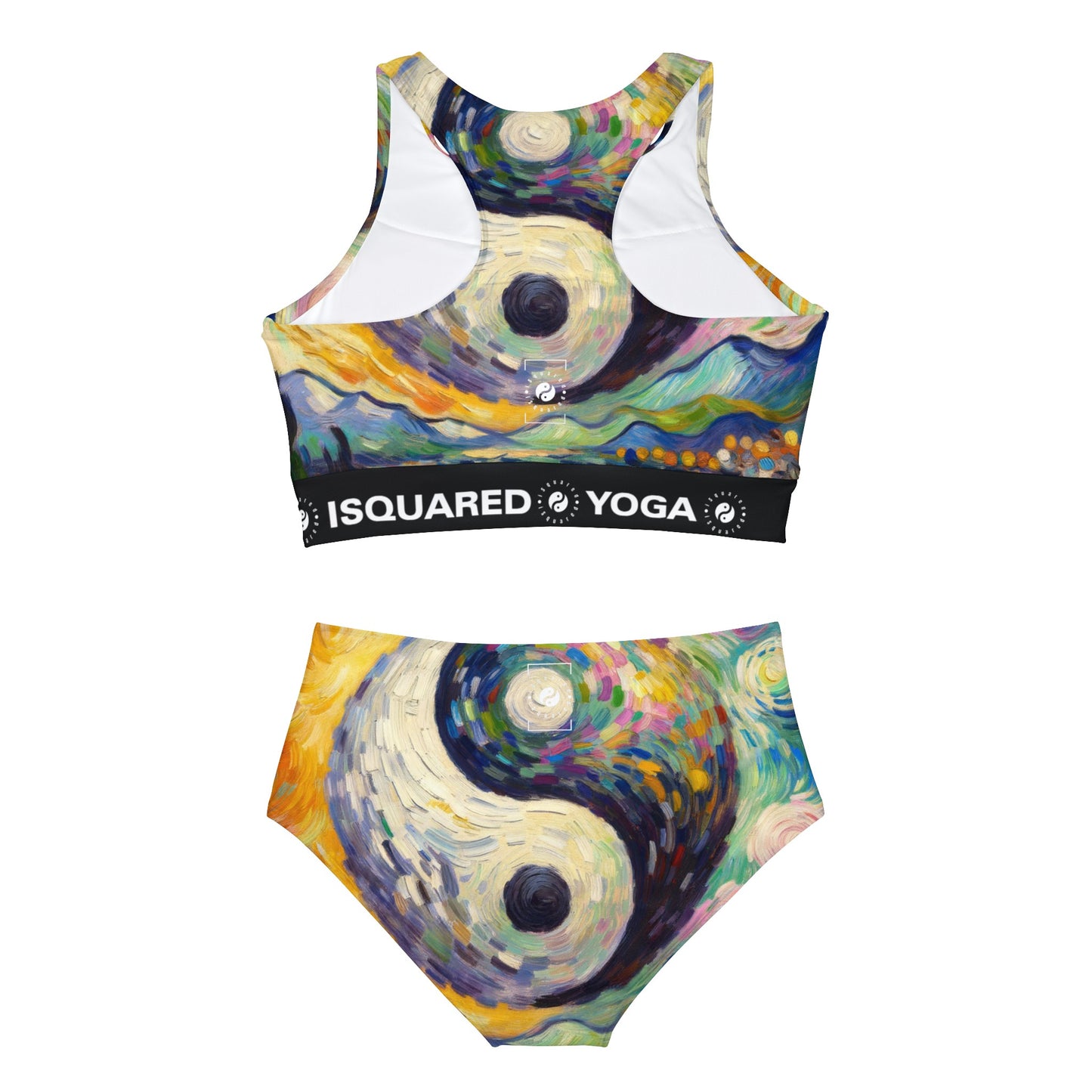 "Spectral Duality: An Impressionist Balance" - Hot Yoga Bikini Set