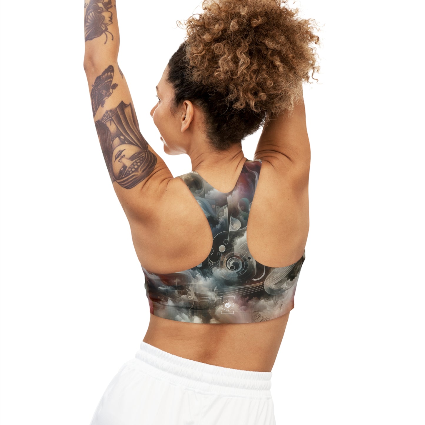 "Harmony of Descent: An Abstract Ode to La Traviata" - Seamless Sports Bra