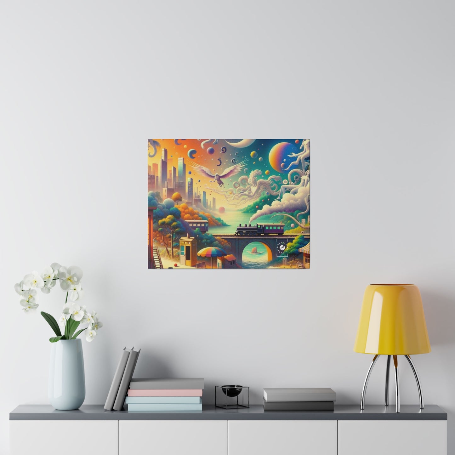 "Mirrors of Metaphor: A Murakami Odyssey" - Art Print Canvas