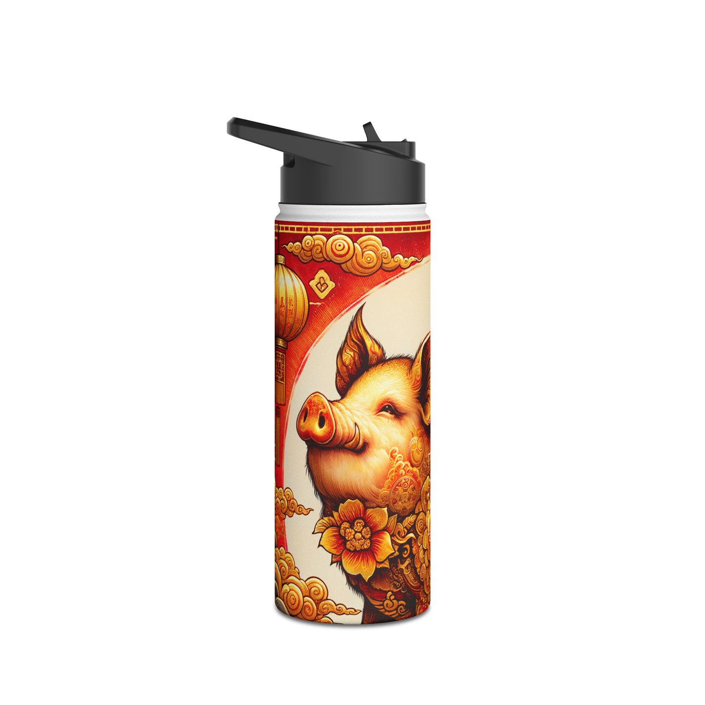 "Golden Prosperity: The Divine Boar Celebration" - Water Bottle