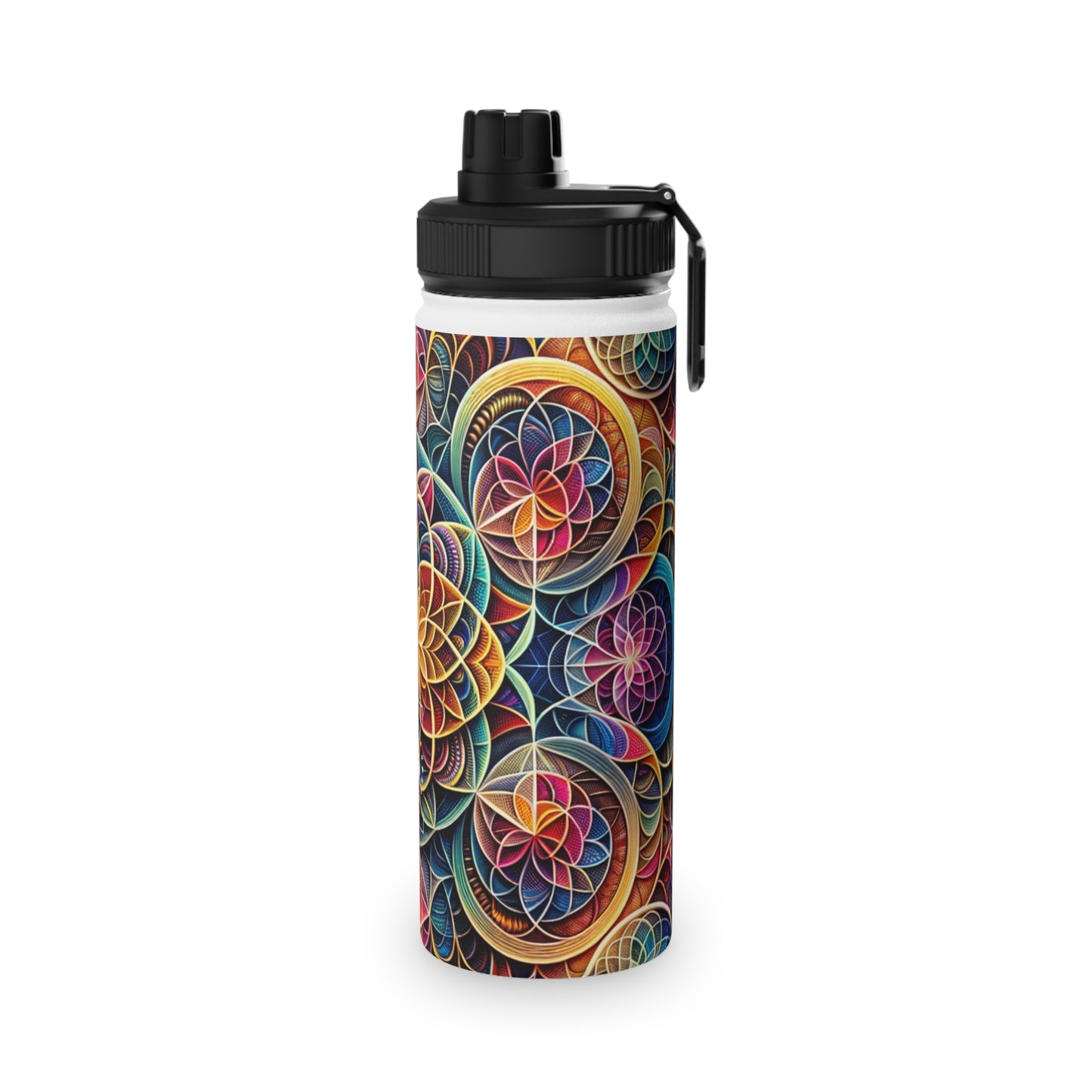 "Sacred Symmetry: Infinite Radiance of Love" - Sports Water Bottle