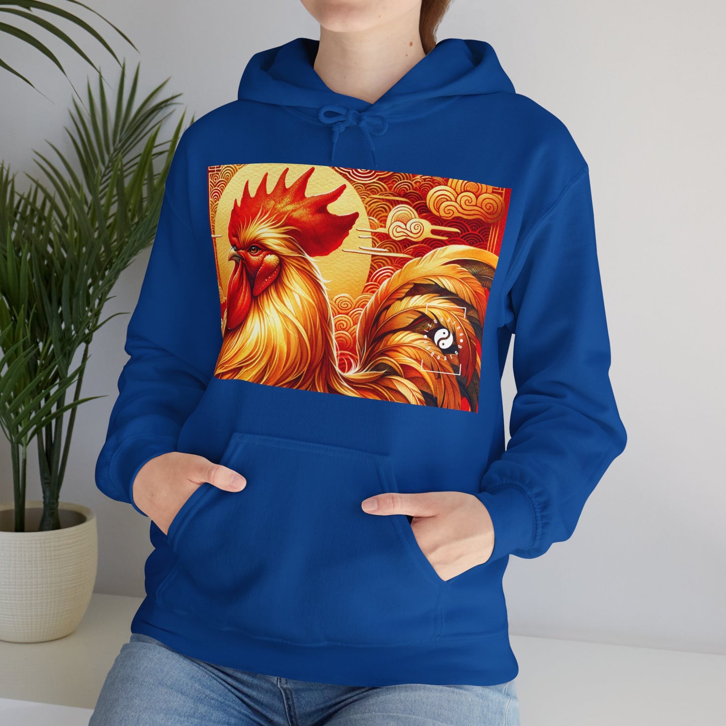 "Crimson Dawn: The Golden Rooster's Rebirth" - Hoodie