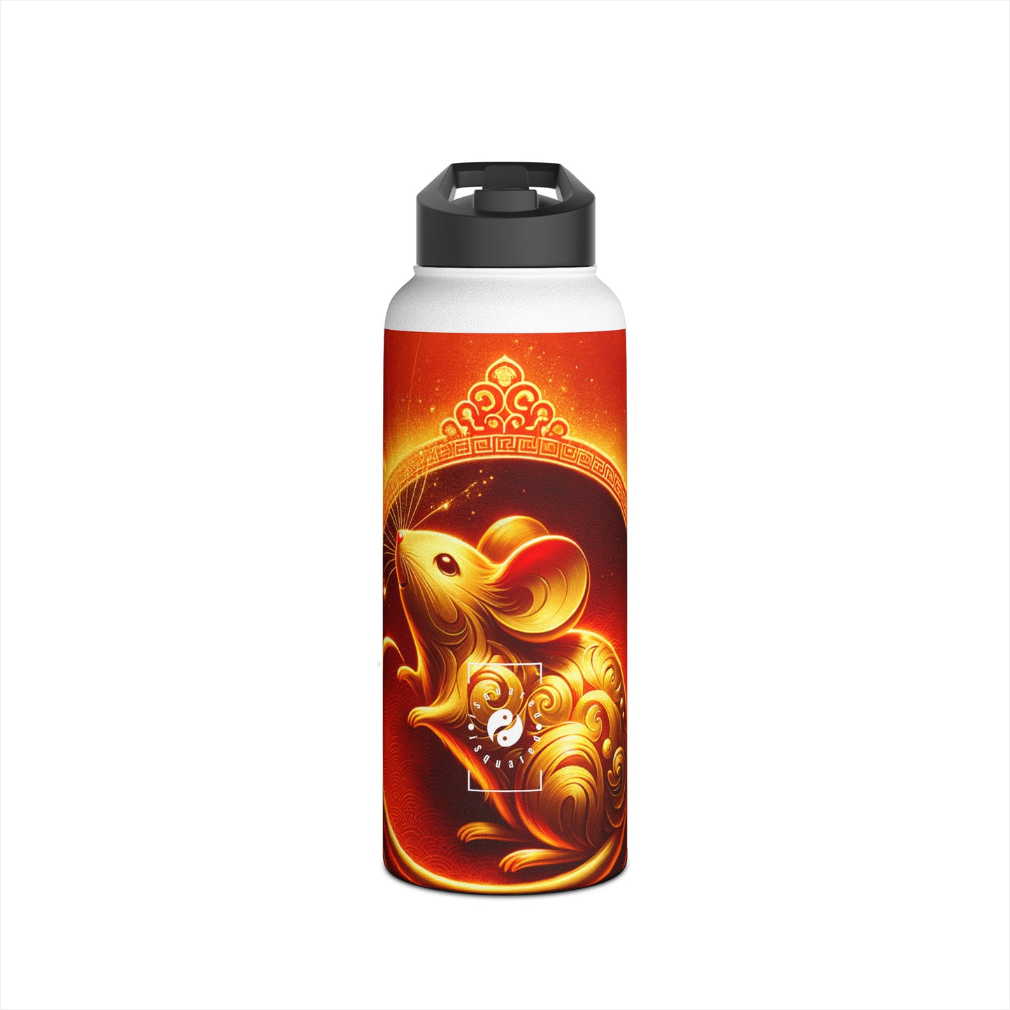 "Golden Emissary: A Lunar New Year's Tribute" - Water Bottle