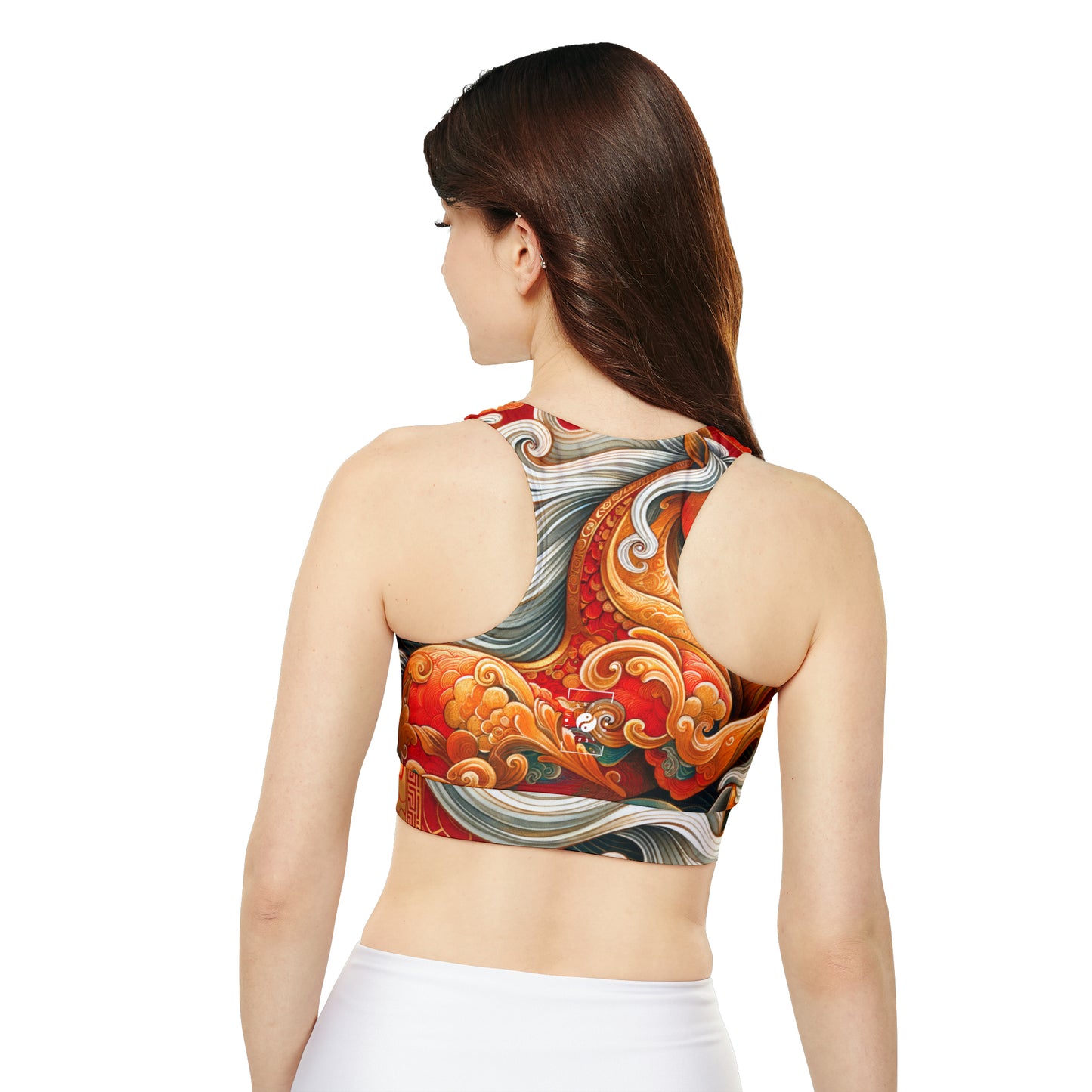 "Gold Gallop on Vermilion Vista : A Lunar New Year's Ode" - Soutien-gorge de sport doublé et rembourré 