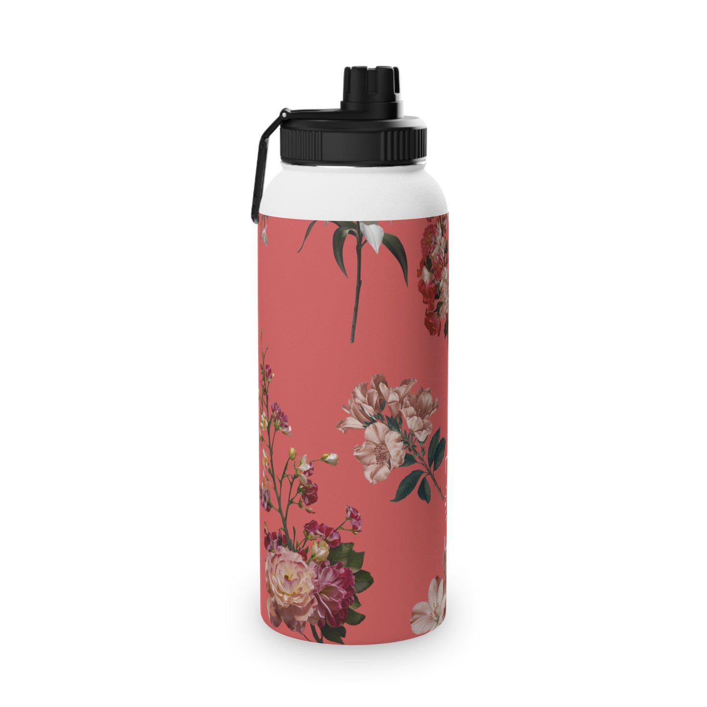 Botanicals on Coral - Sports Water Bottle