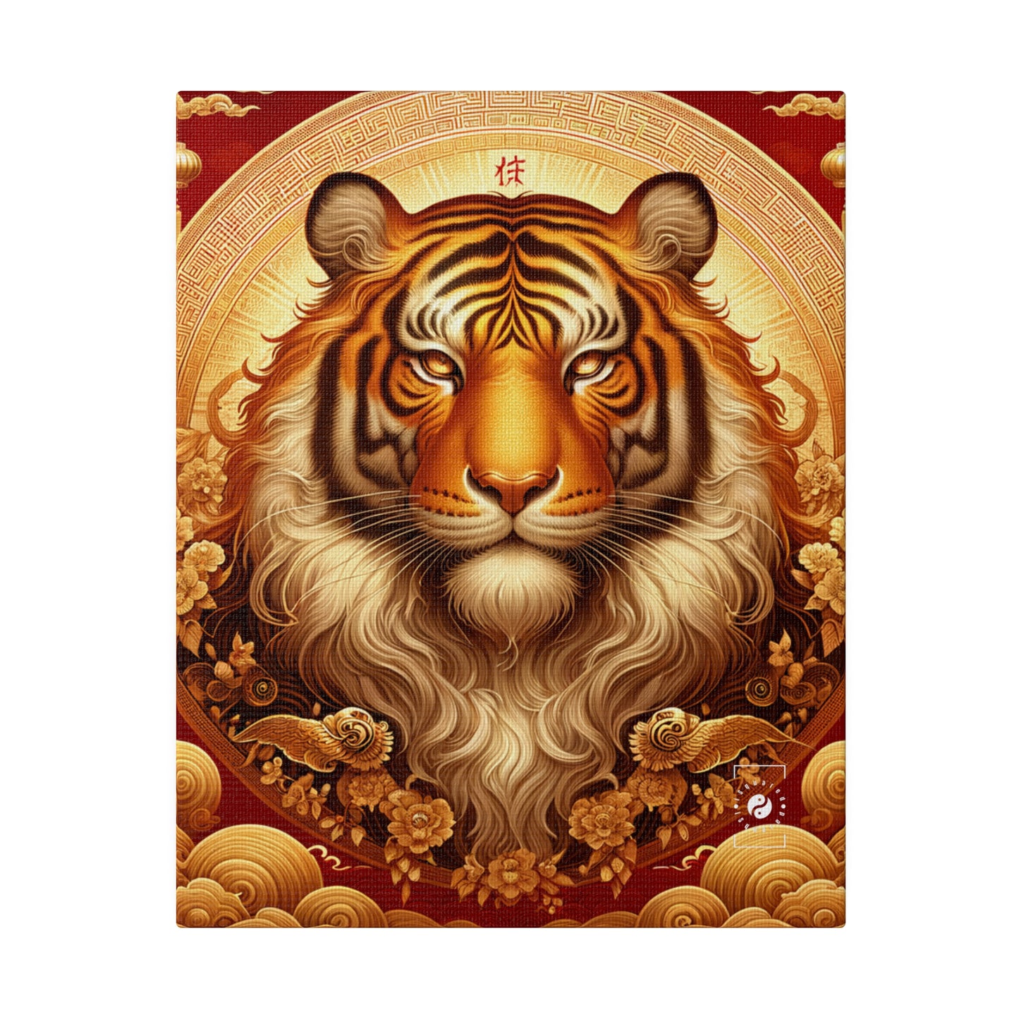 "Golden Majesty: Ascension of the Lunar Tiger" - Art Print Canvas