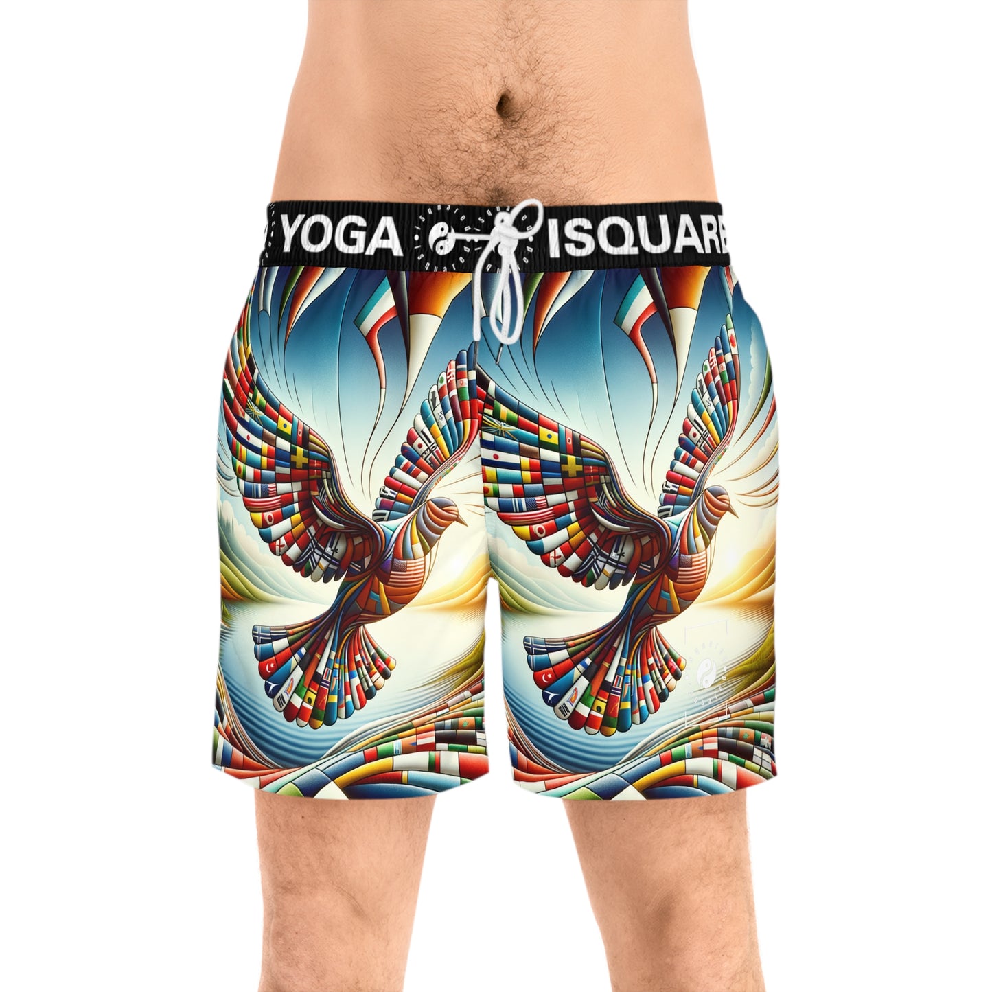 "Global Tapestry of Tranquility" - Swim Shorts (Mid-Length) for Men