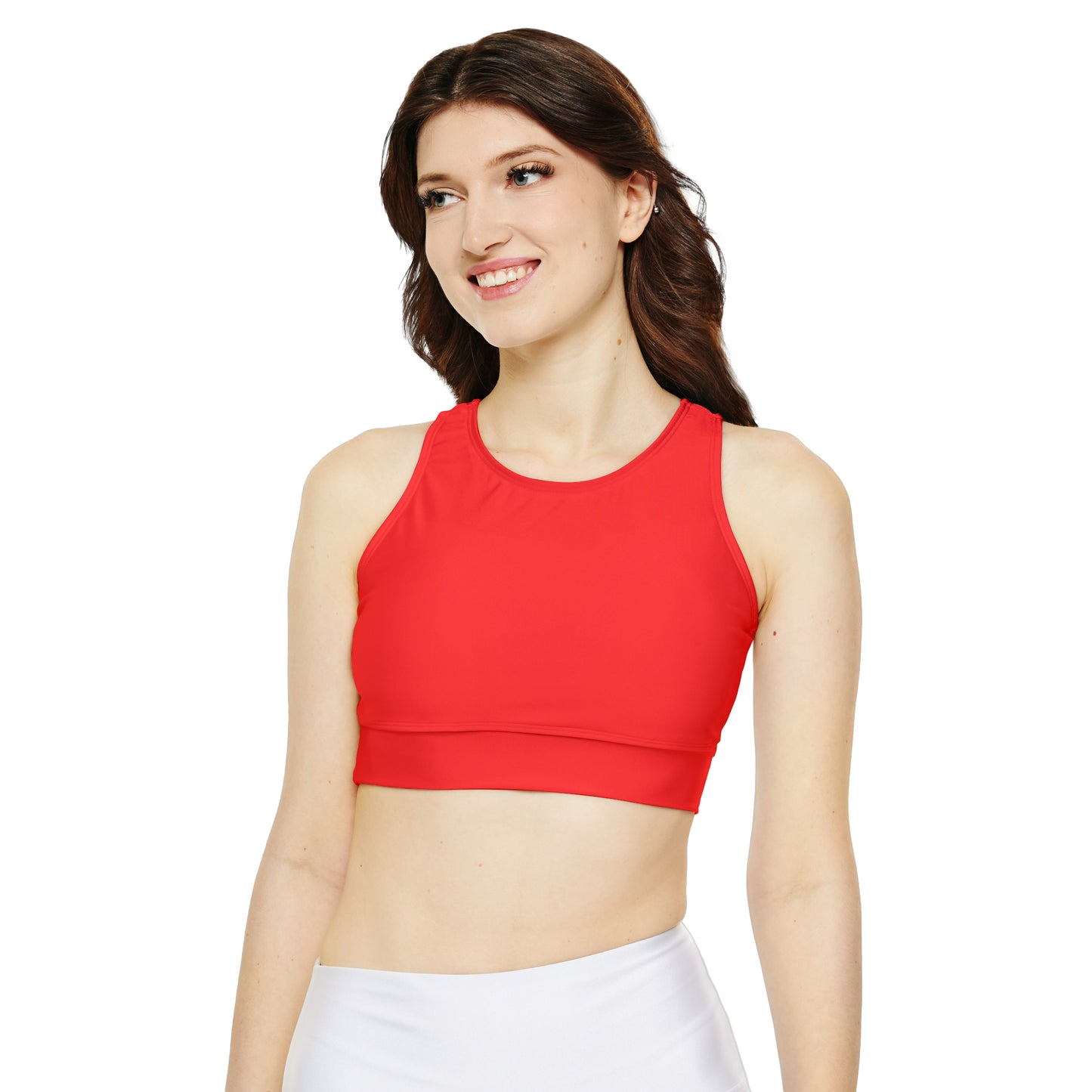 Bright Red FF3131 - Lined & Padded Sports Bra