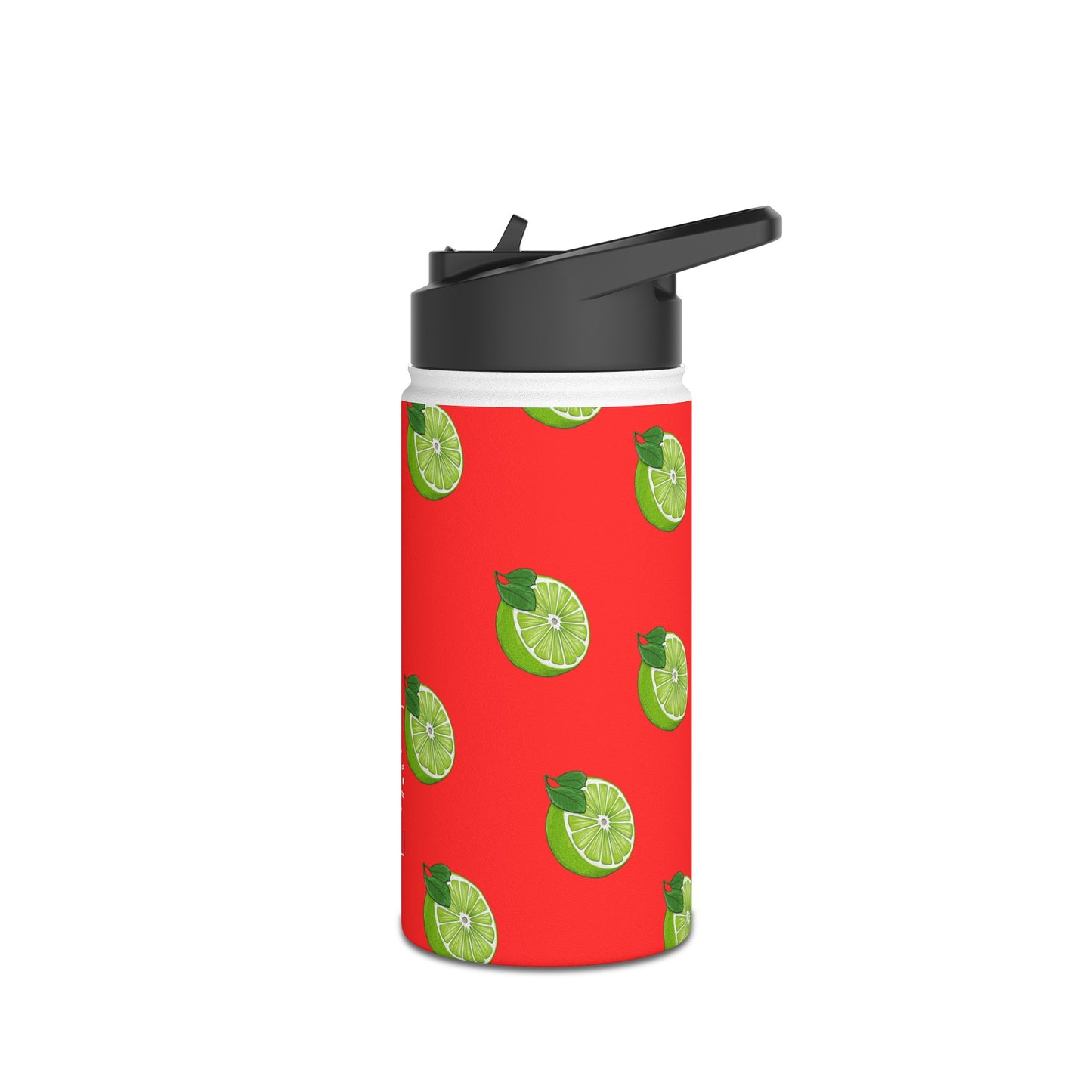 #FF3131 Bright Orange + Lime - Water Bottle