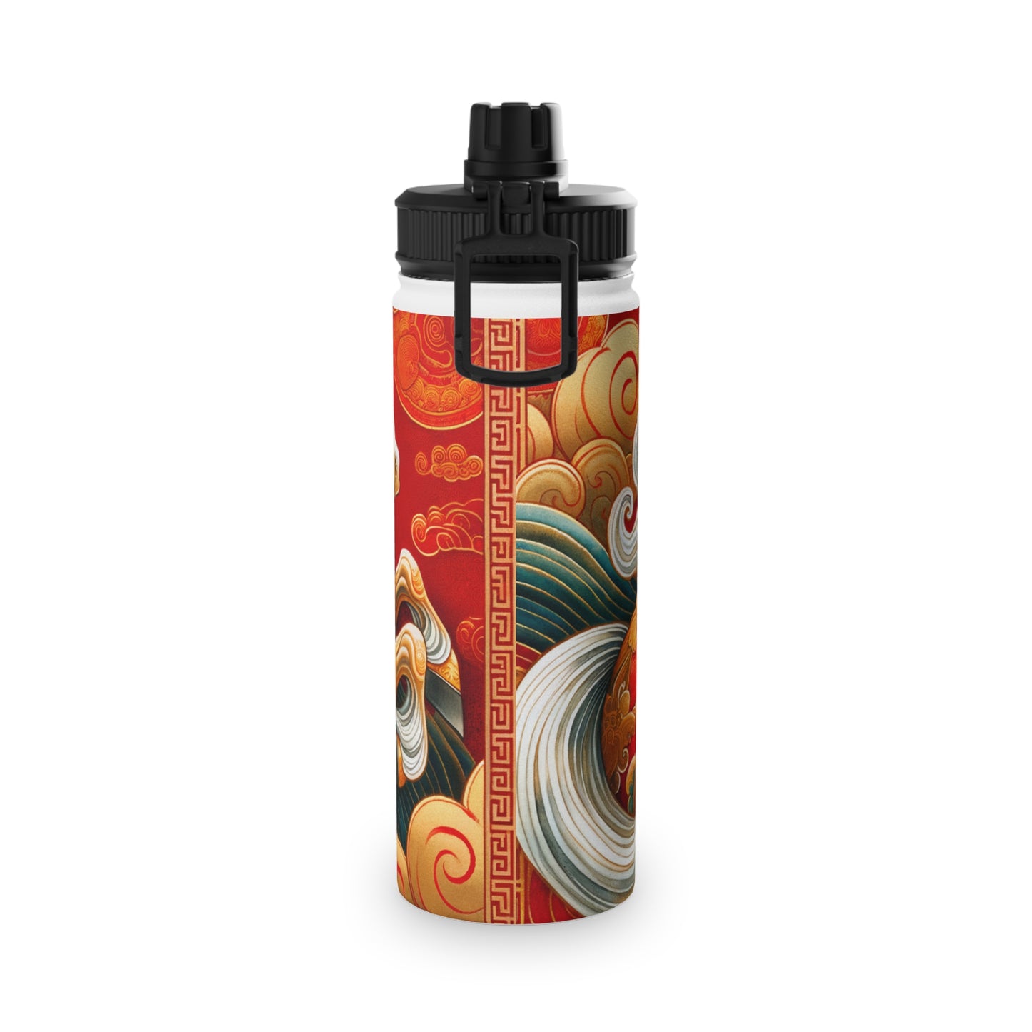 "Gold Gallop on Vermilion Vista: A Lunar New Year’s Ode" - Sports Water Bottle