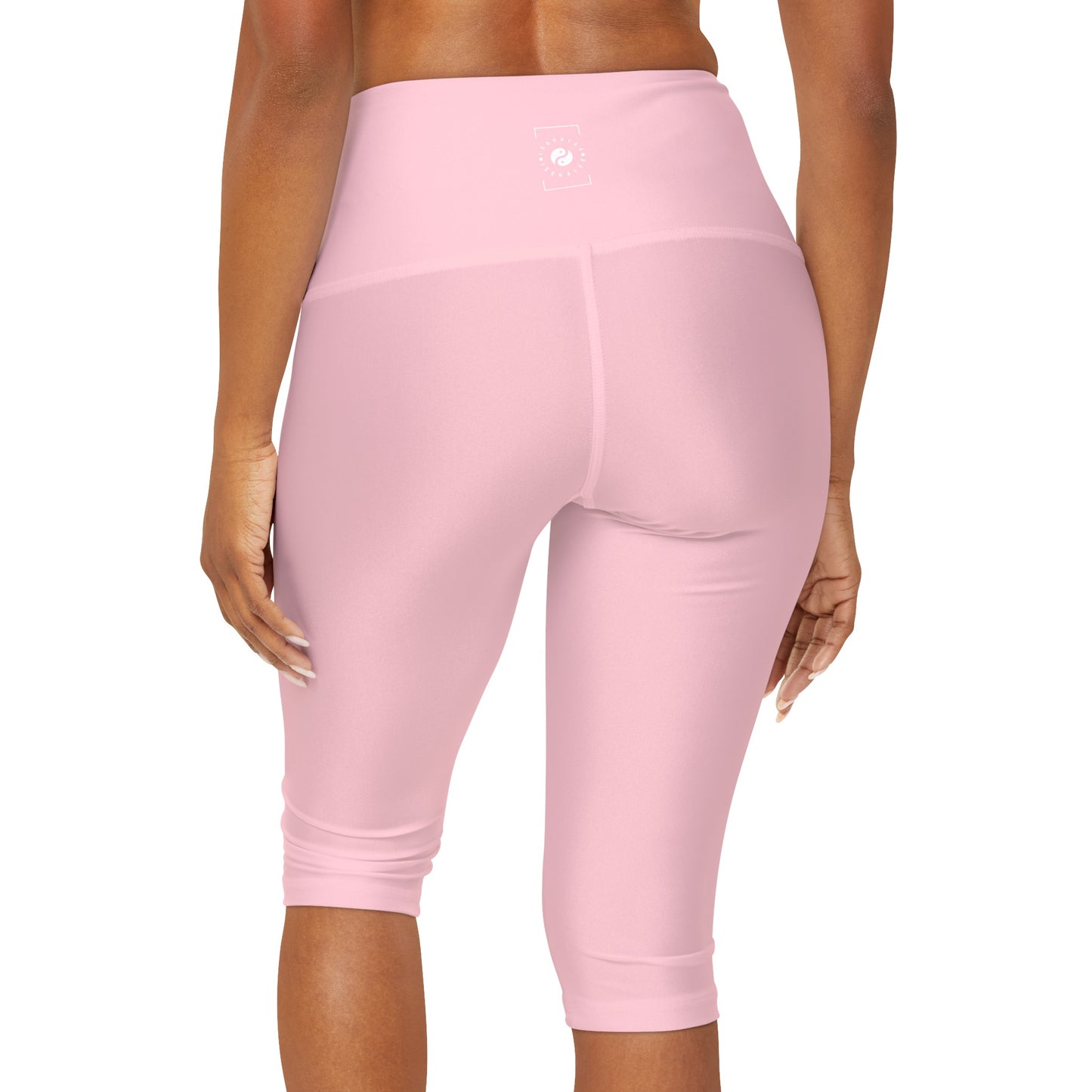 FFCCD4 Light Pink - High Waisted Capri Leggings