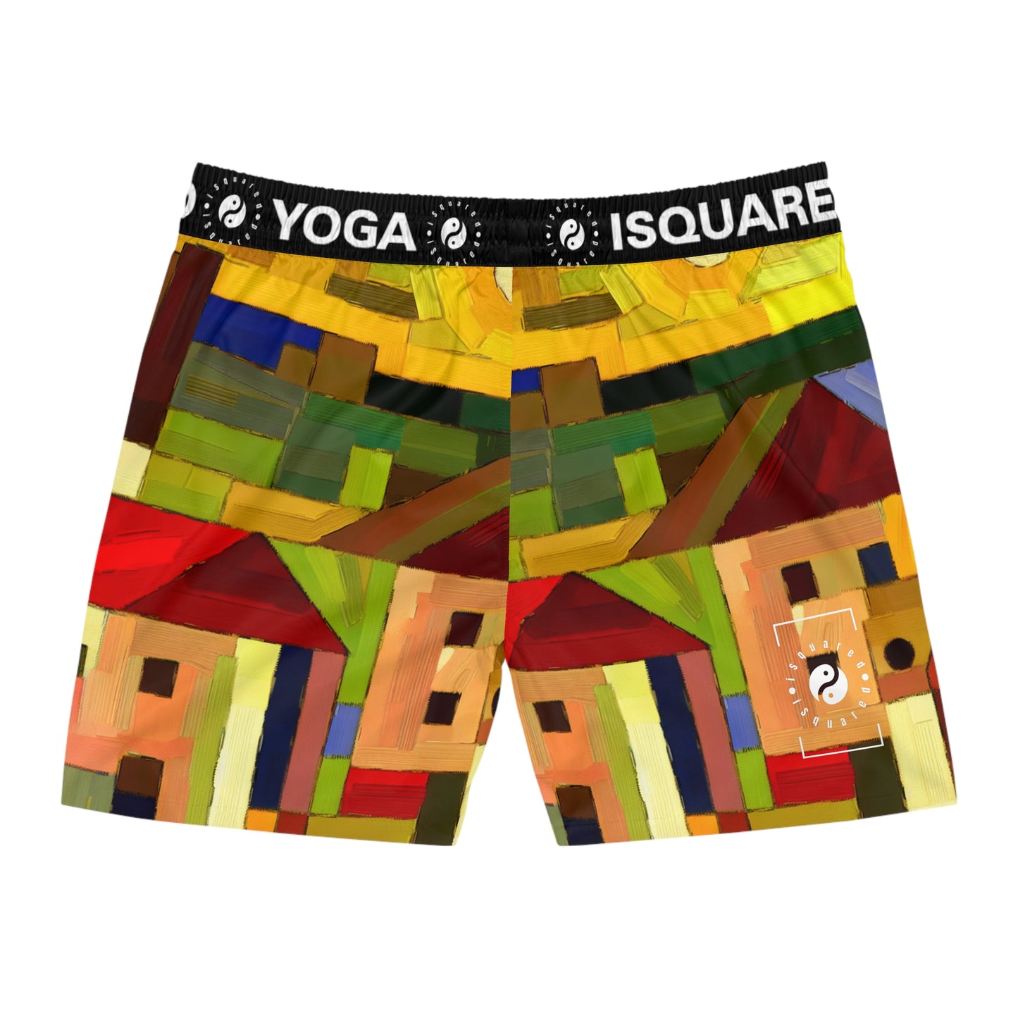 "Earthen Adobes in Hues of Hundertwasser" - Swim Shorts (Mid-Length) for Men