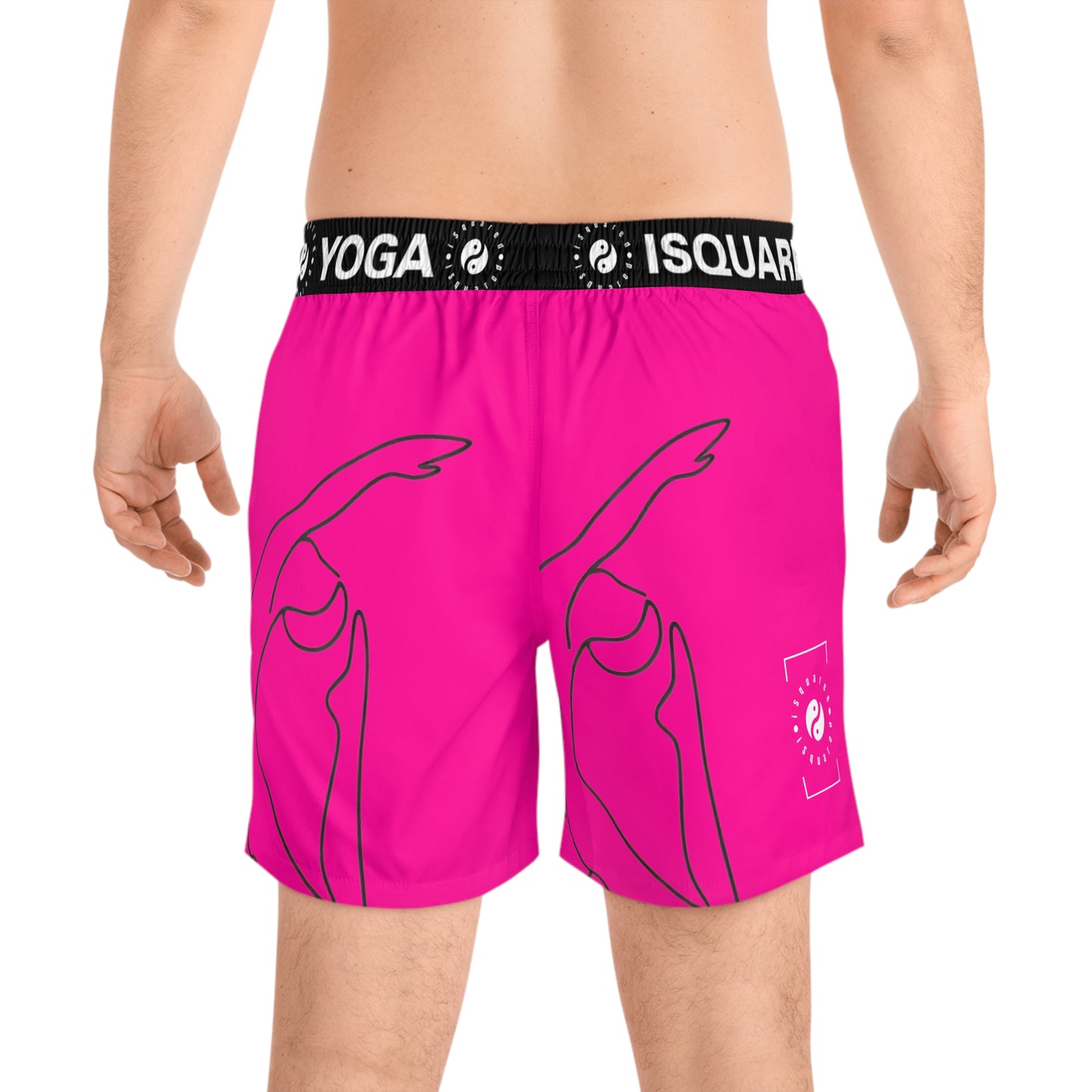 Line Art Pigeon Pose - Swim Shorts (Mid-Length) for Men