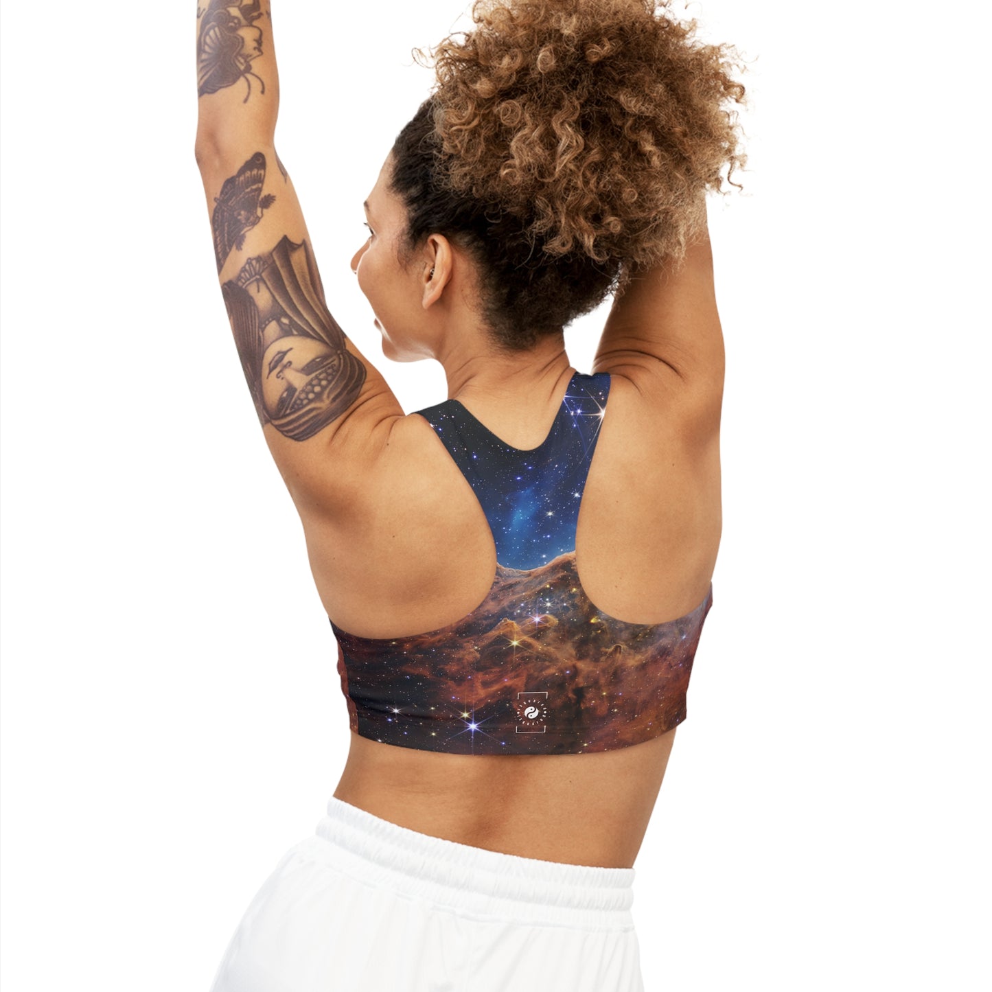 “Cosmic Cliffs” in the Carina Nebula (NIRCam Image) - JWST Collection - Seamless Sports Bra