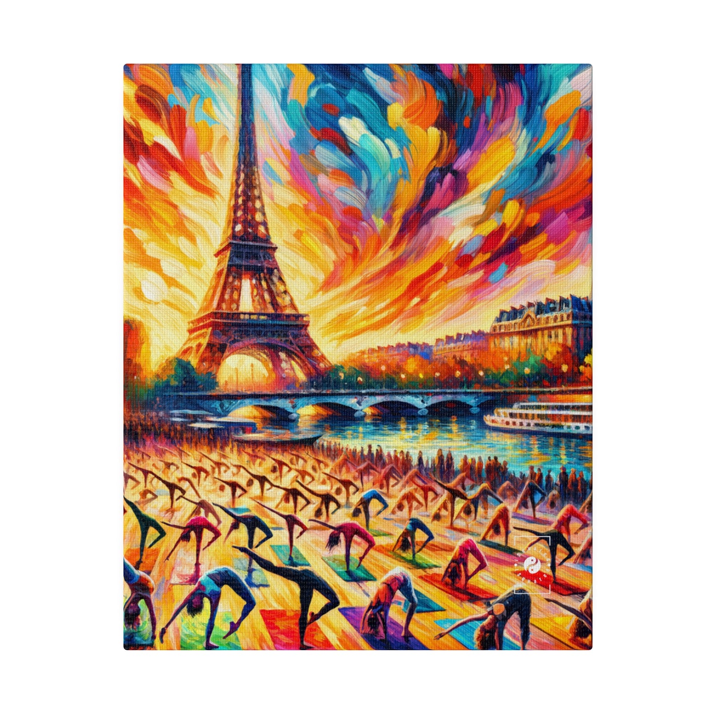 Parisian Yoga Chic - Art Print Canvas