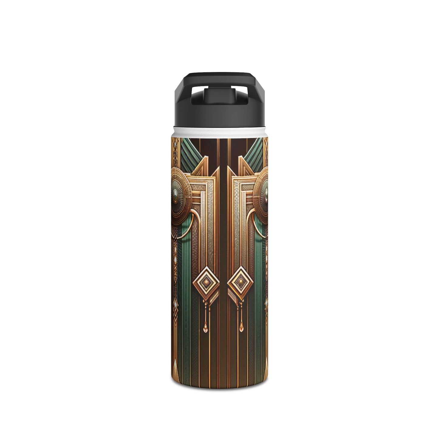 Deco Serenity: A Fusion of Opulence and Zen - Water Bottle