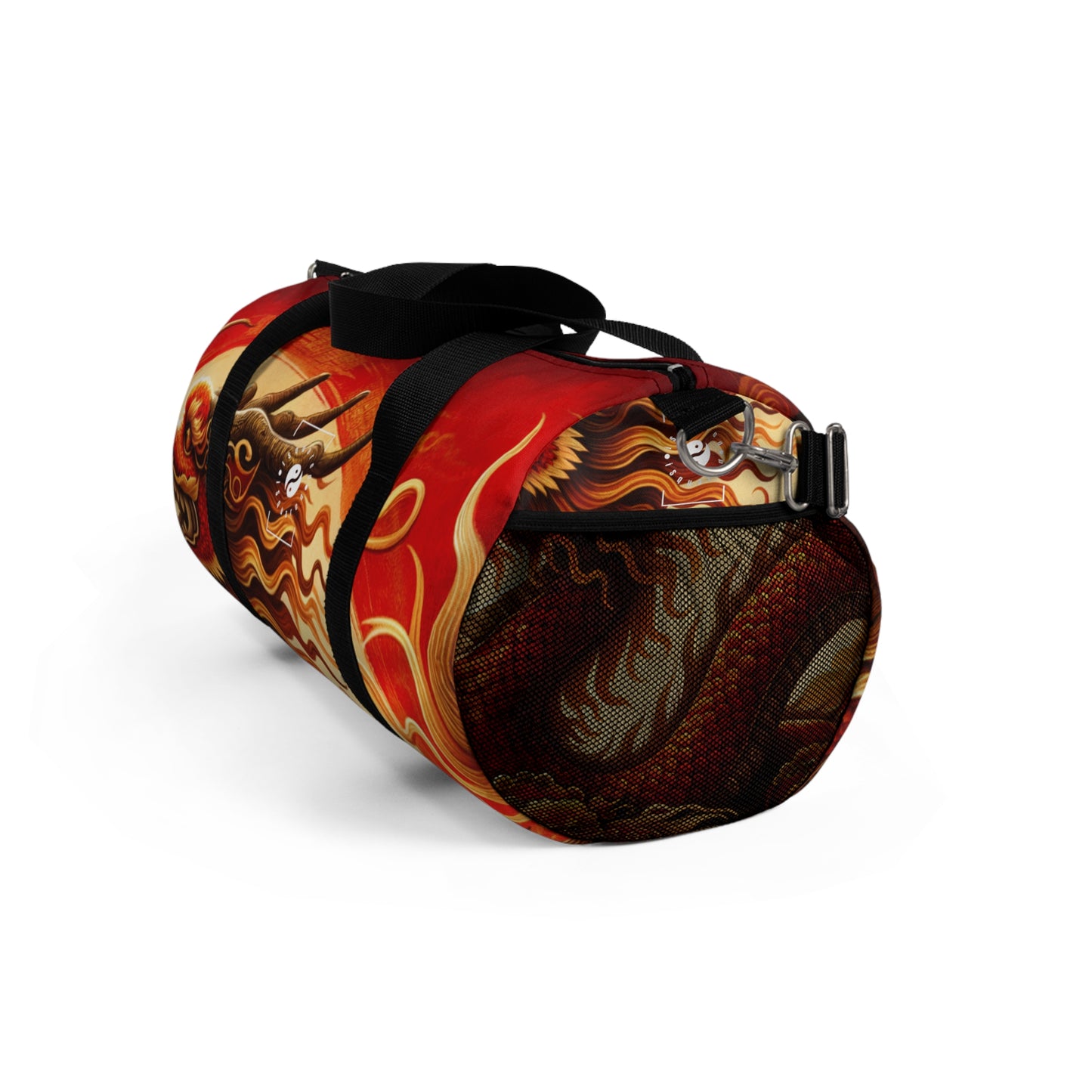 "Golden Dragon Dance in the Crimson Twilight" - Duffle Bag