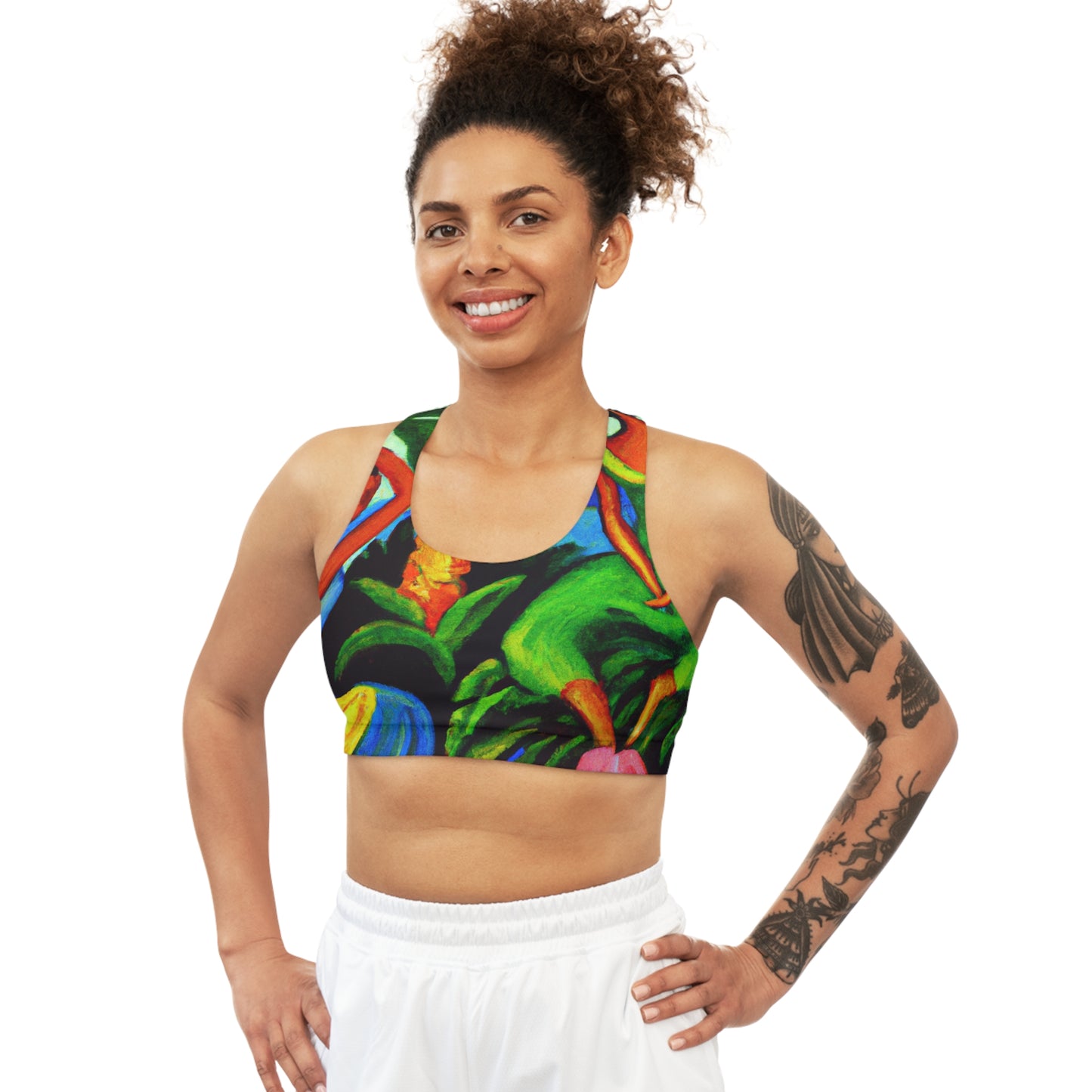 "Tropical Sutra Vivarium" - Seamless Sports Bra