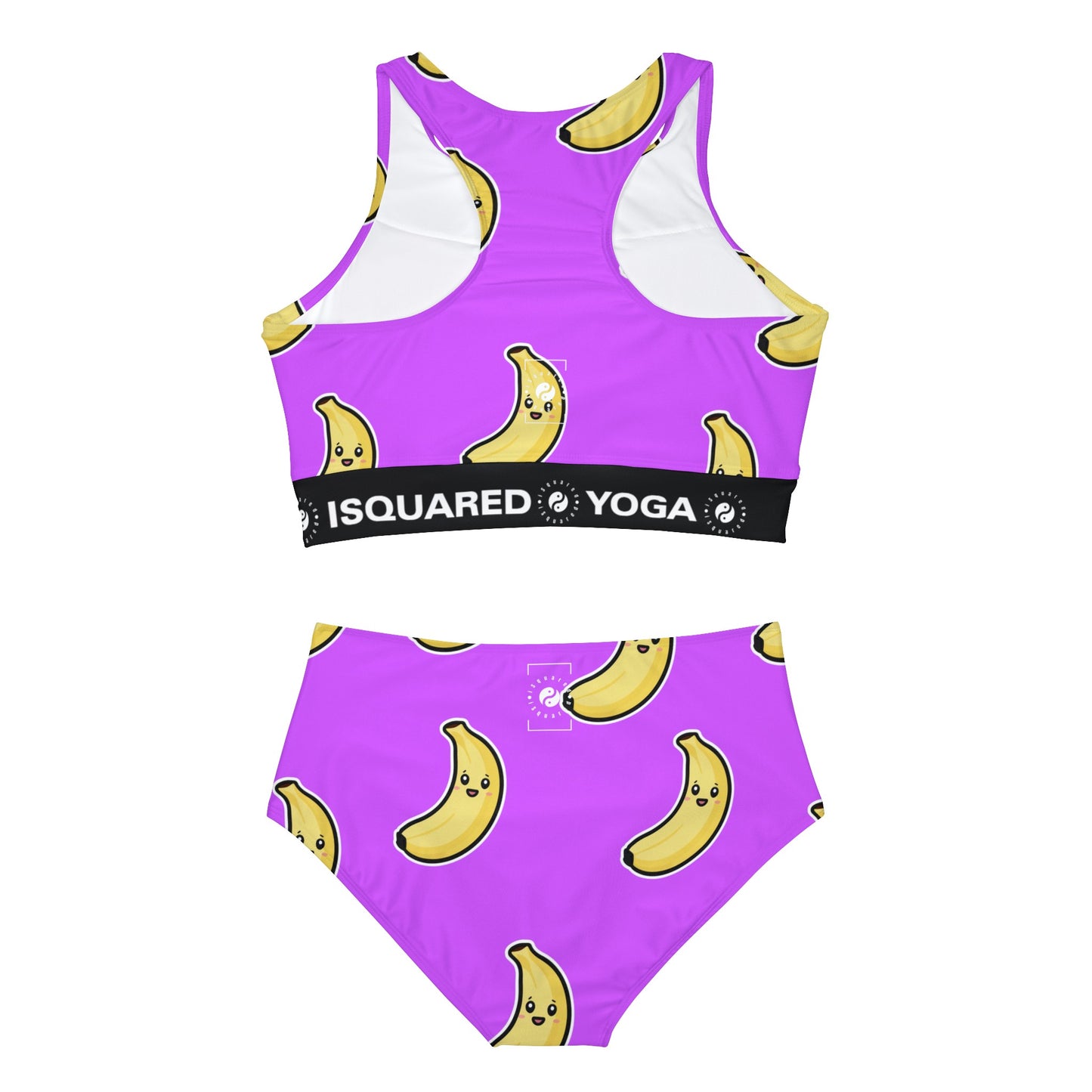 #D65BFF Purple + Banana - Hot Yoga Bikini Set