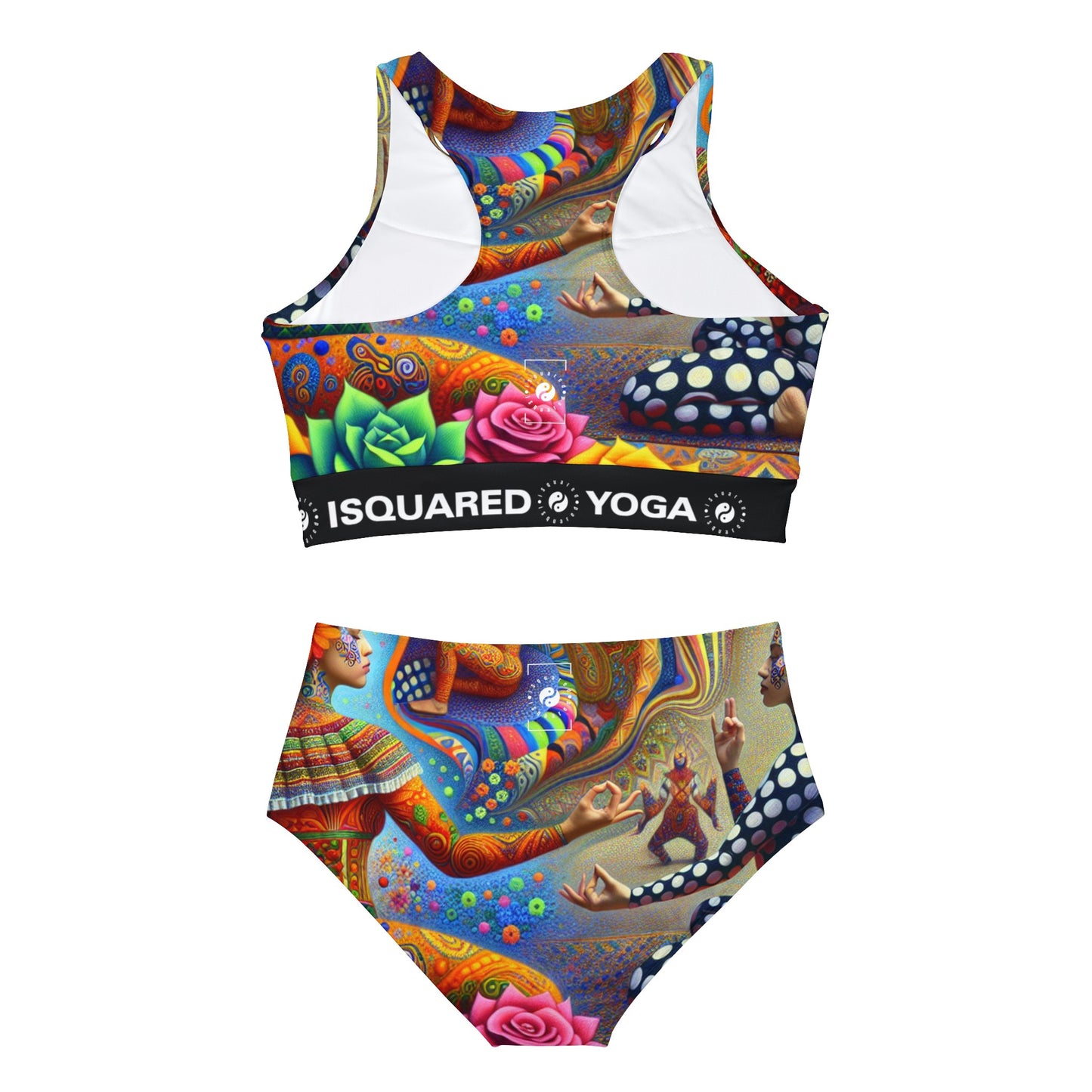 "Kahlo-Kusama Blossom Asanas: A Surreal Yoga Symphony" - Hot Yoga Bikini Set