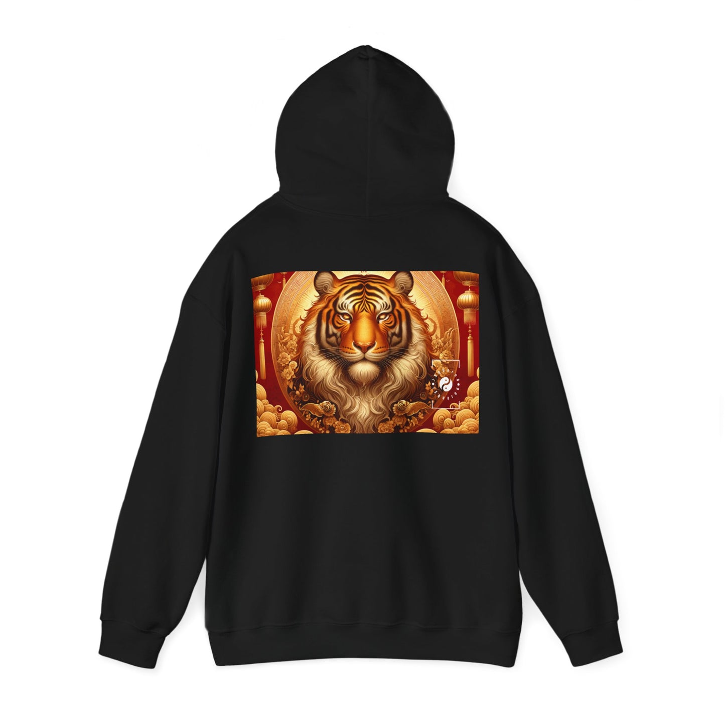 "Majesté dorée : Ascension du Tigre Lunaire" - Sweat à capuche 